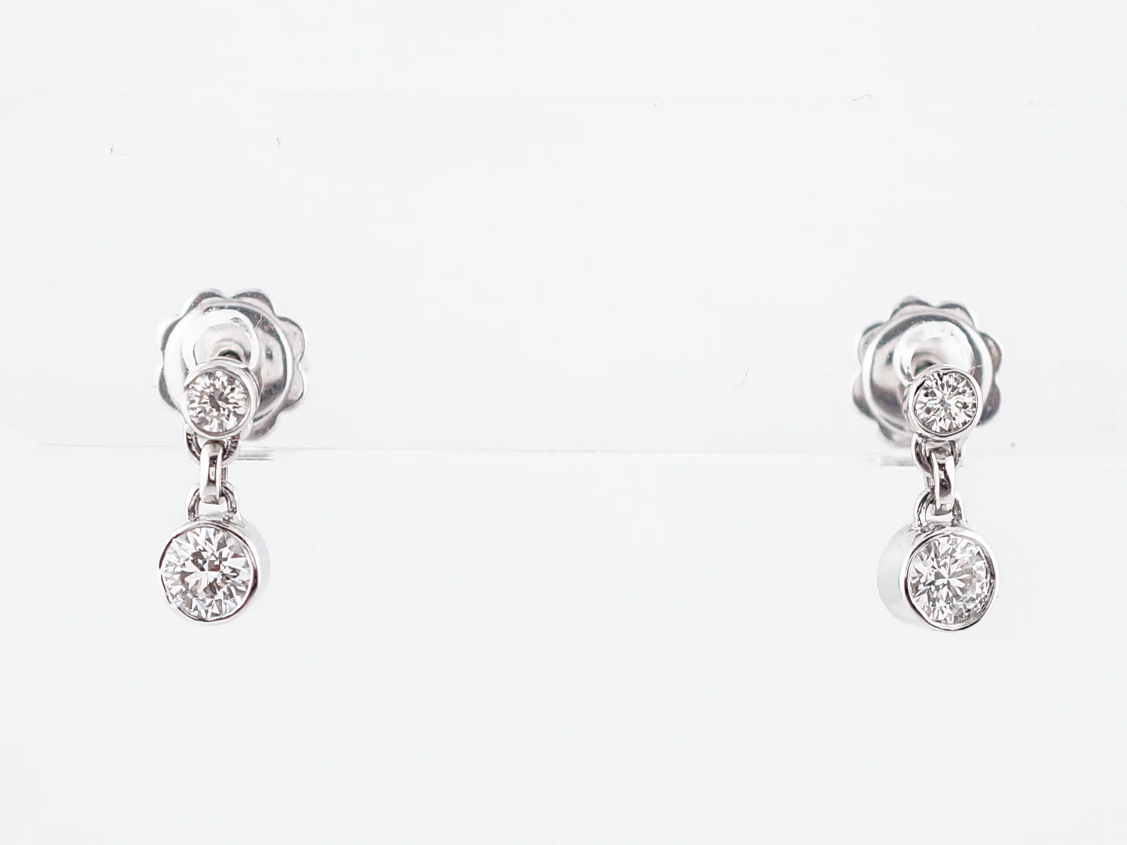 Dangle Earrings Modern .50 Round Brilliant Cut Diamonds in 14k White Gold - Image 2