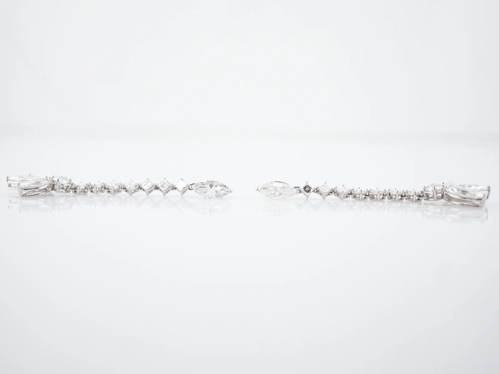 Dangle Earrings Modern 8.05 Round Brilliant, Square & Marquise Cut Diamond in Platinum - Image 5