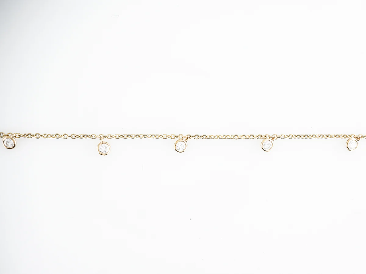 Dangly Bezel Diamond Bracelet in 18k Yellow Gold - Image 5