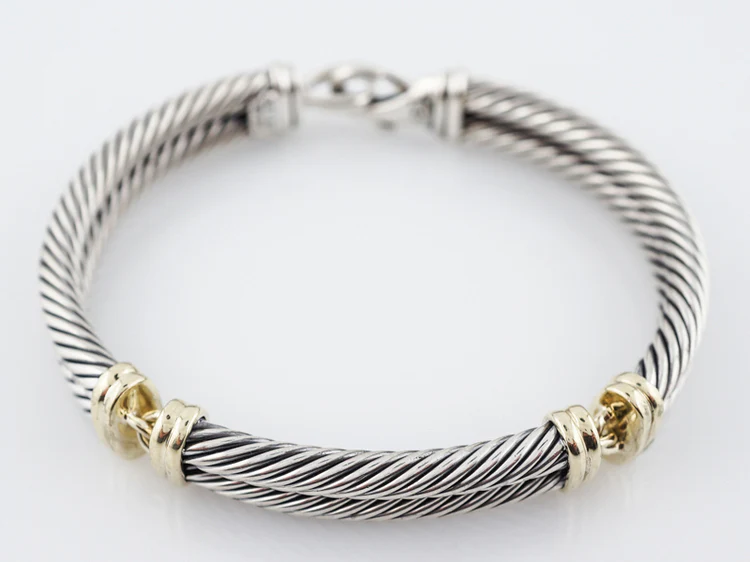 Yurman Bangle Cuff Bracelet in Sterling Silver & 14k Yellow Gold - Image 2