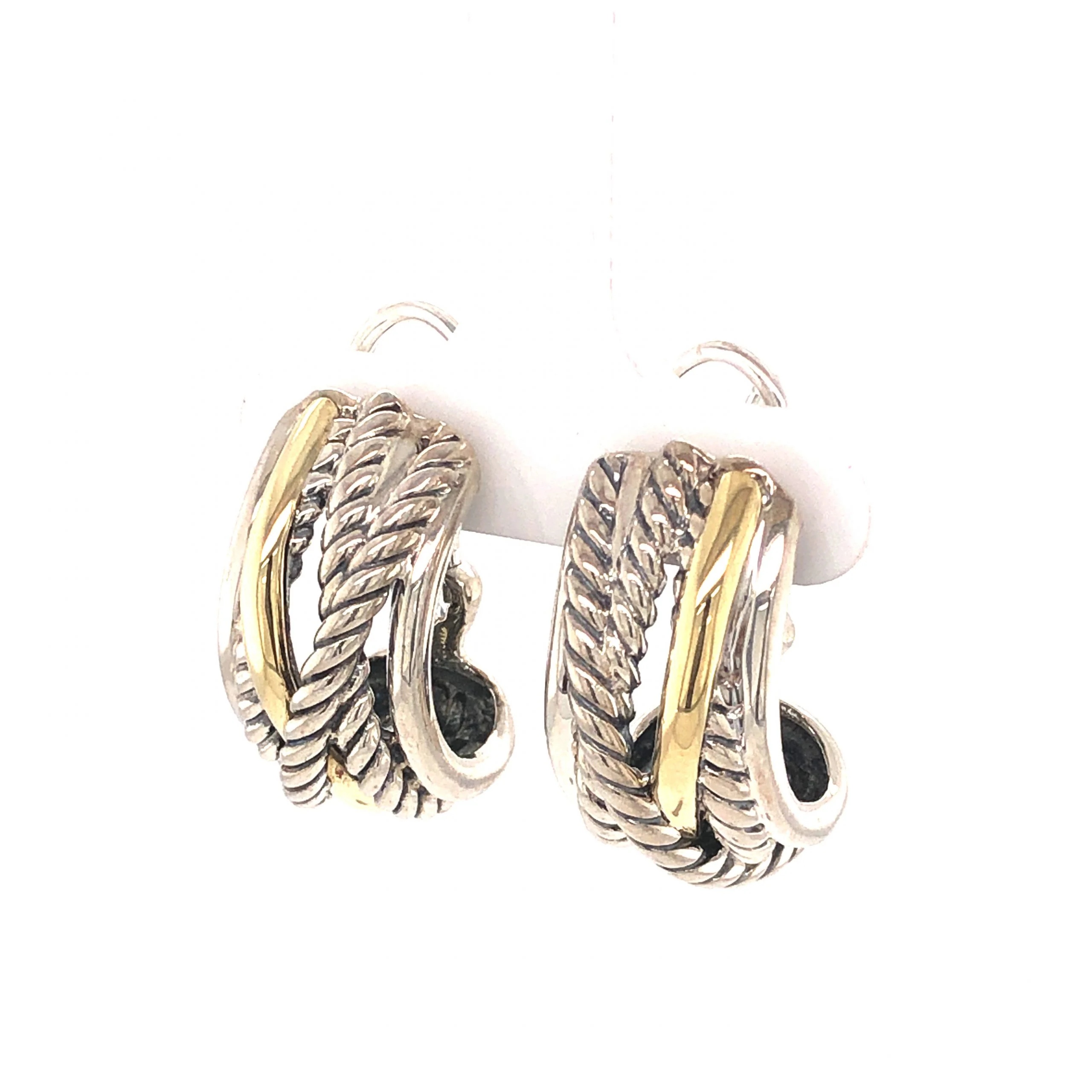 Yurman Earrings in Sterling Silver & 14k Yellow Gold - Image 2