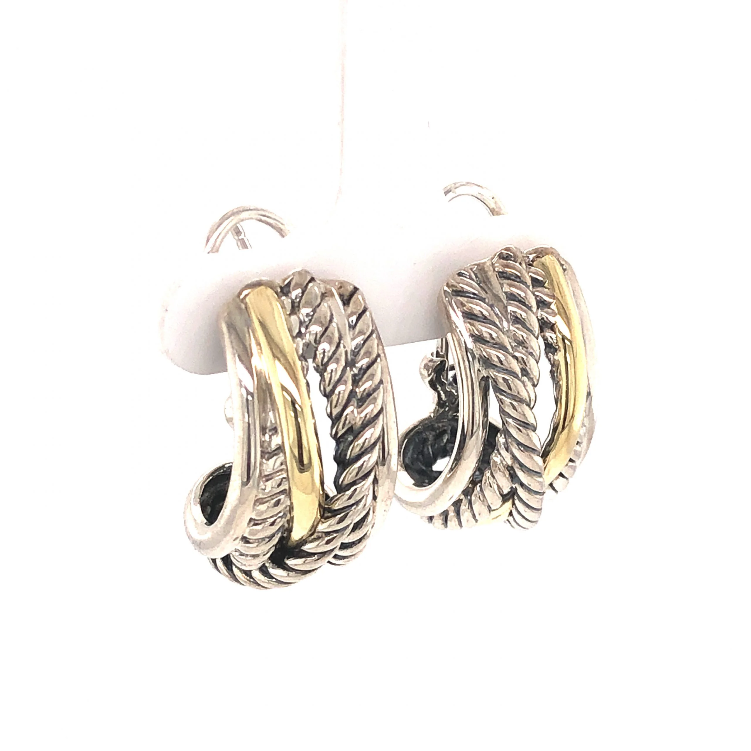 Yurman Earrings in Sterling Silver & 14k Yellow Gold - Image 3