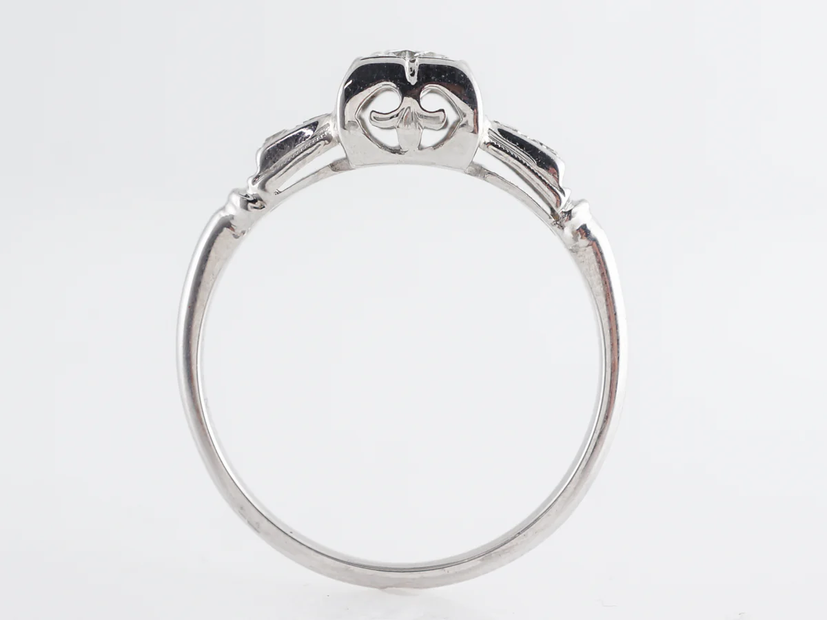 Deco .30 Old European Cut Engagement Ring in White Gold - Image 4