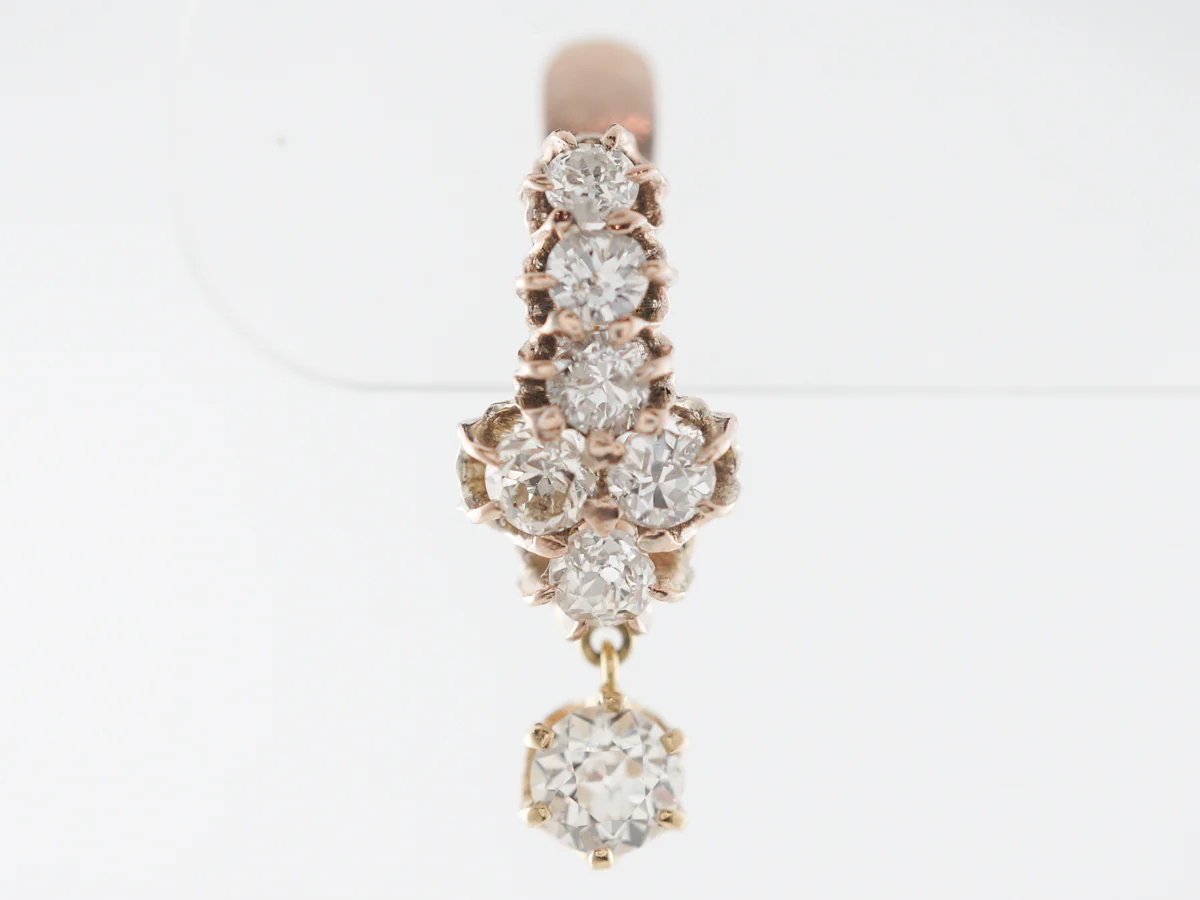 Deco Diamond Dangle Earrings in Yellow Gold - Image 4
