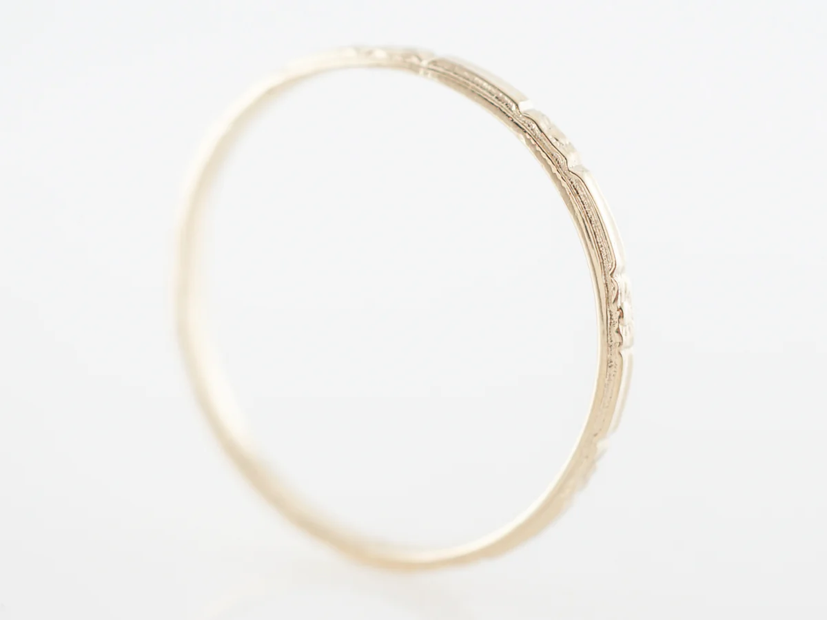 Deco Style Orange Blossom Wedding Band in 14k - Image 3