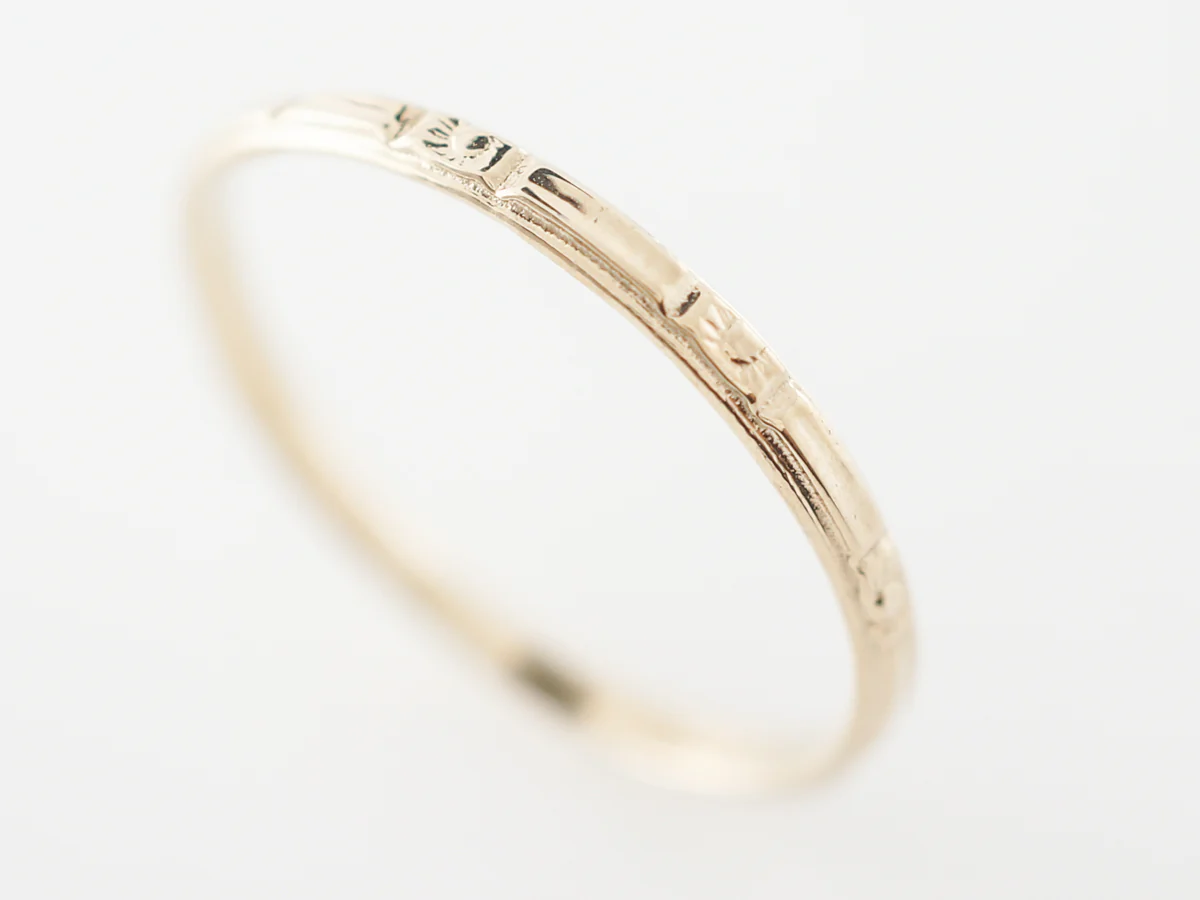 Deco Style Orange Blossom Wedding Band in 14k - Image 4