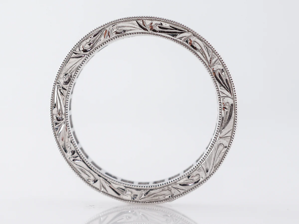 Deco Style Sapphire Eternity Wedding Band in 14k White Gold - Image 2