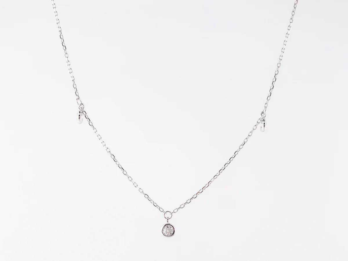 Delicate Diamond Necklace in 14k White Gold