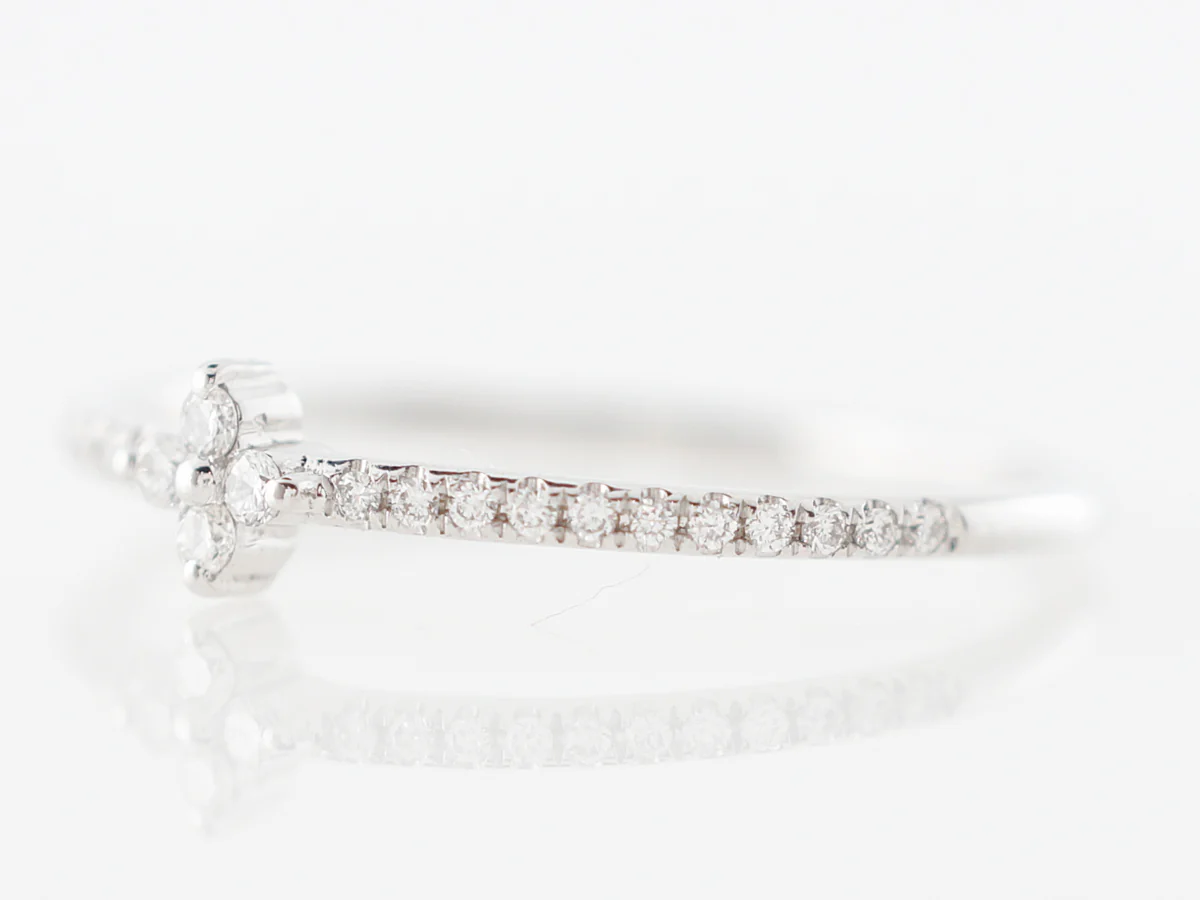 Delicate Diamond Right Hand Ring in White Gold - Image 2