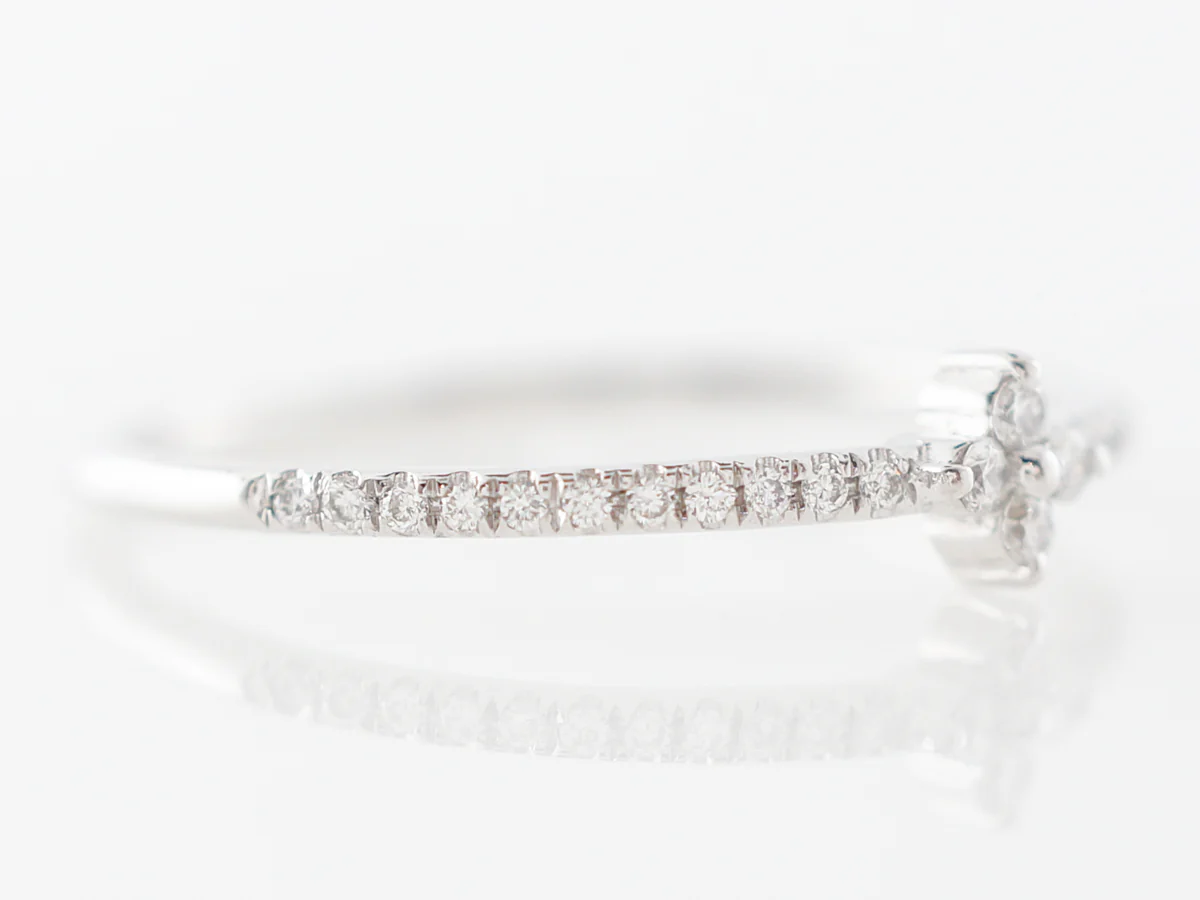 Delicate Diamond Right Hand Ring in White Gold - Image 3