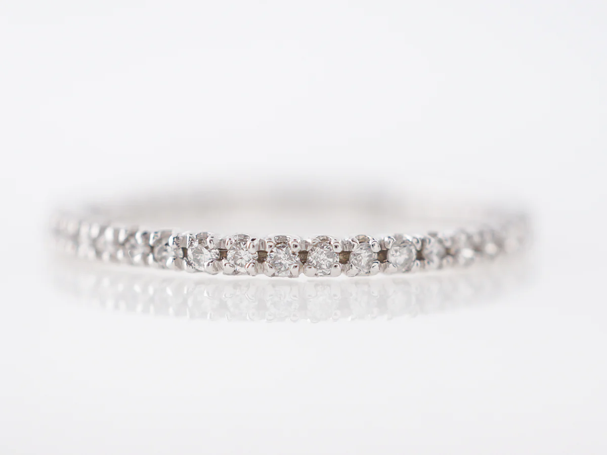 Delicate Diamond Wedding Band in 14k White Gold