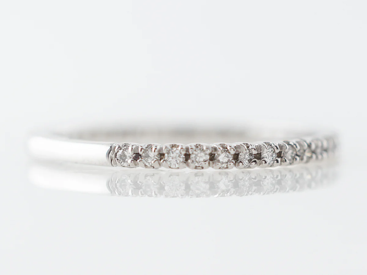 Delicate Diamond Wedding Band in 14k White Gold - Image 3