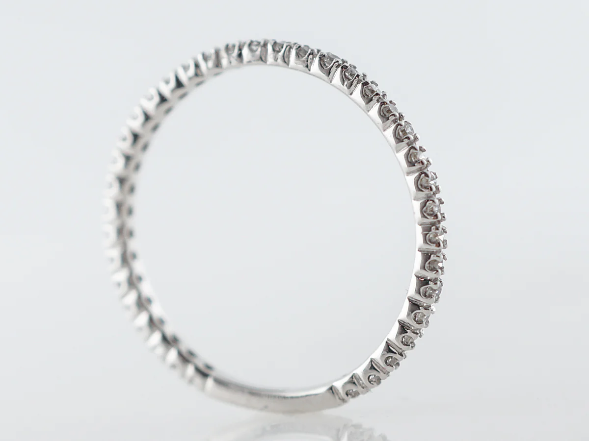 Delicate Diamond Wedding Band in 14k White Gold - Image 5