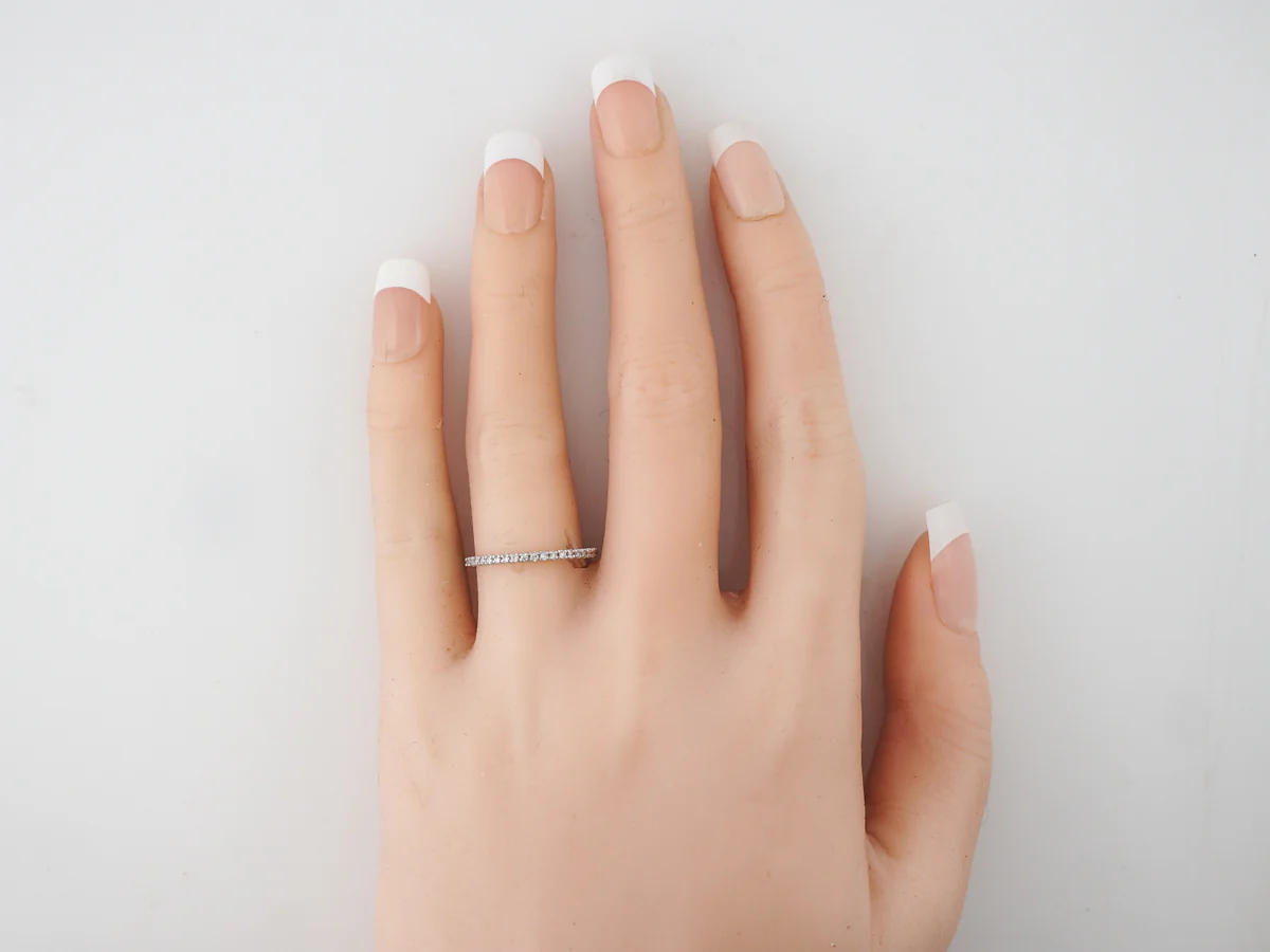 Delicate Diamond Wedding Band in 14k White Gold - Image 6