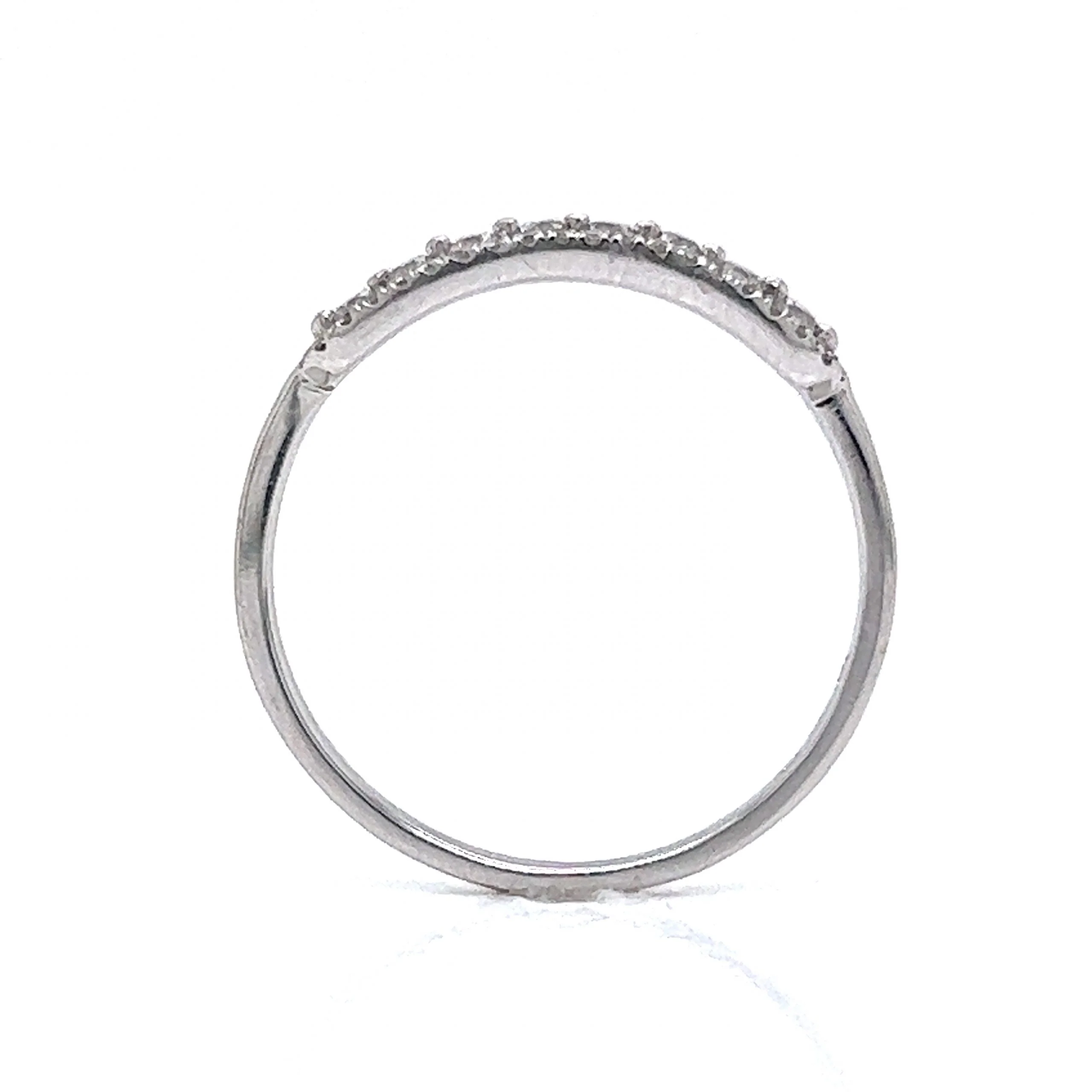 Delicate Pave Diamond Stacking Ring in 18k White Gold - Image 5
