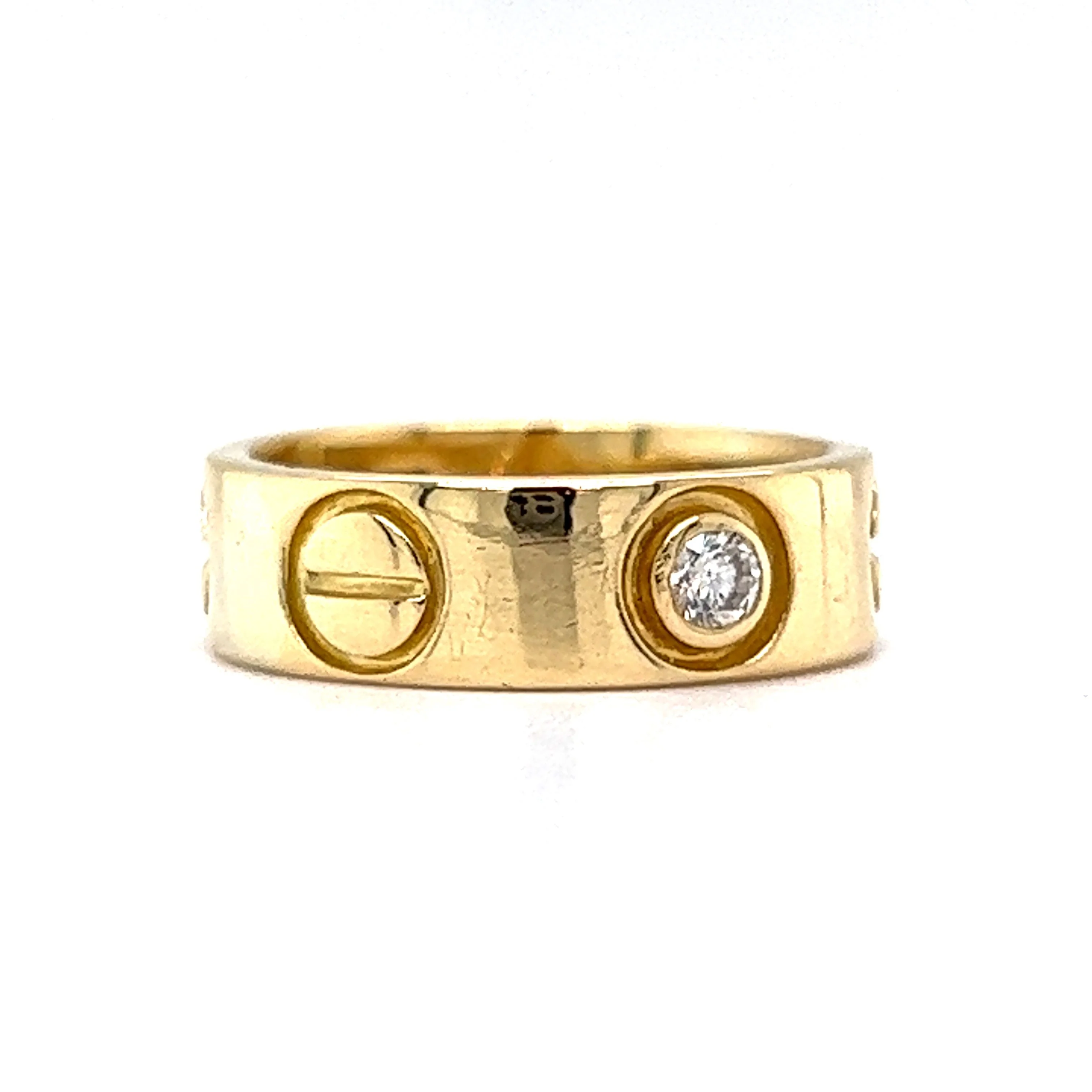 Diamond Accented Love Style Ring in 14k Yellow gold - Image 3