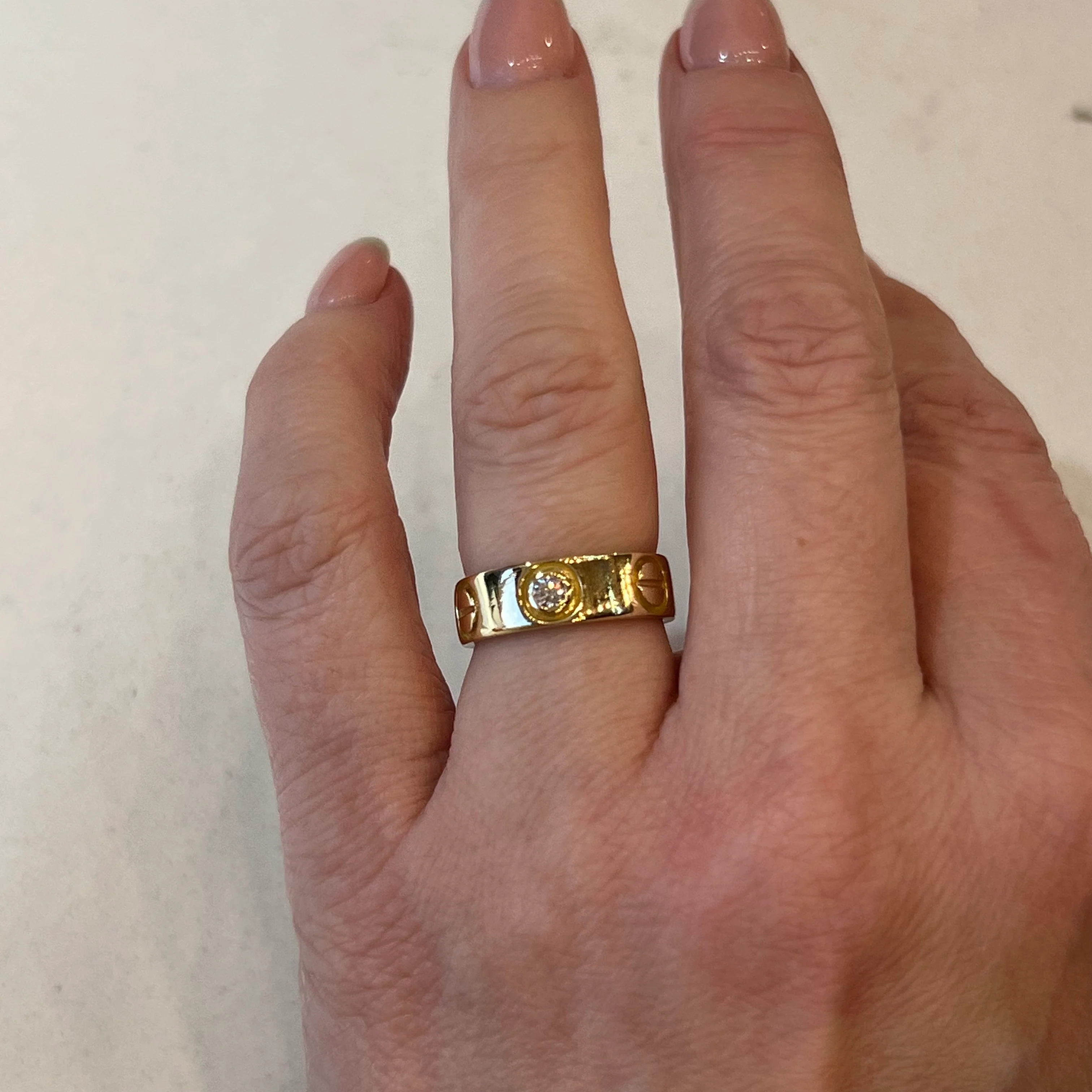Diamond Accented Love Style Ring in 14k Yellow gold - Image 6
