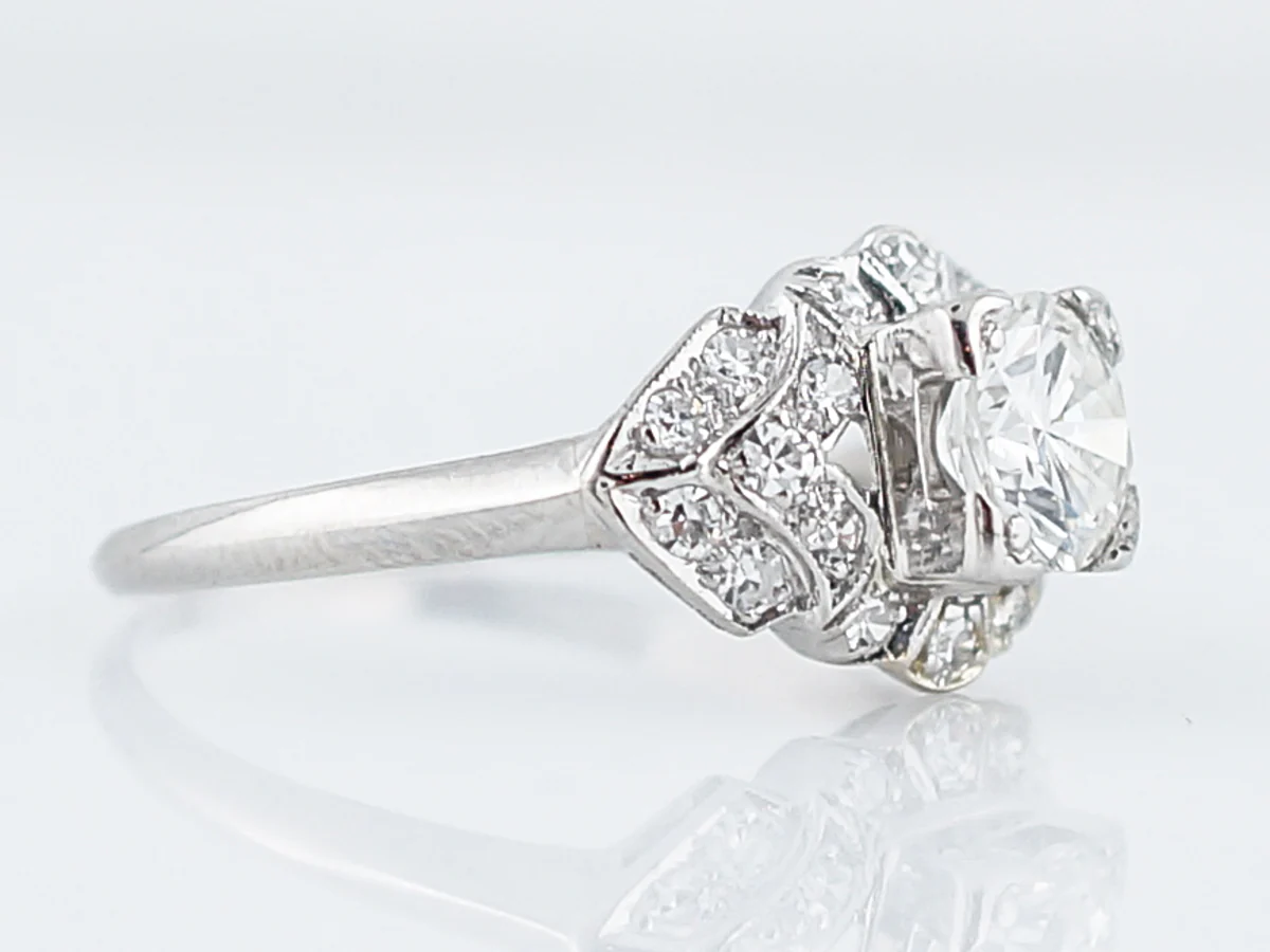 Diamond Antique Engagement Ring Art Deco Geometric - Image 3