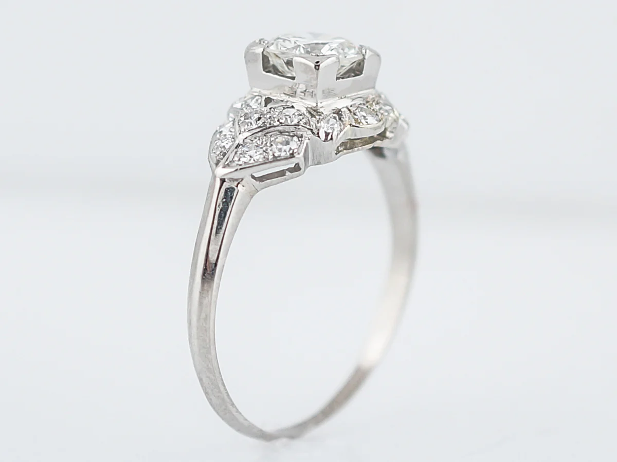Diamond Antique Engagement Ring Art Deco Geometric - Image 5