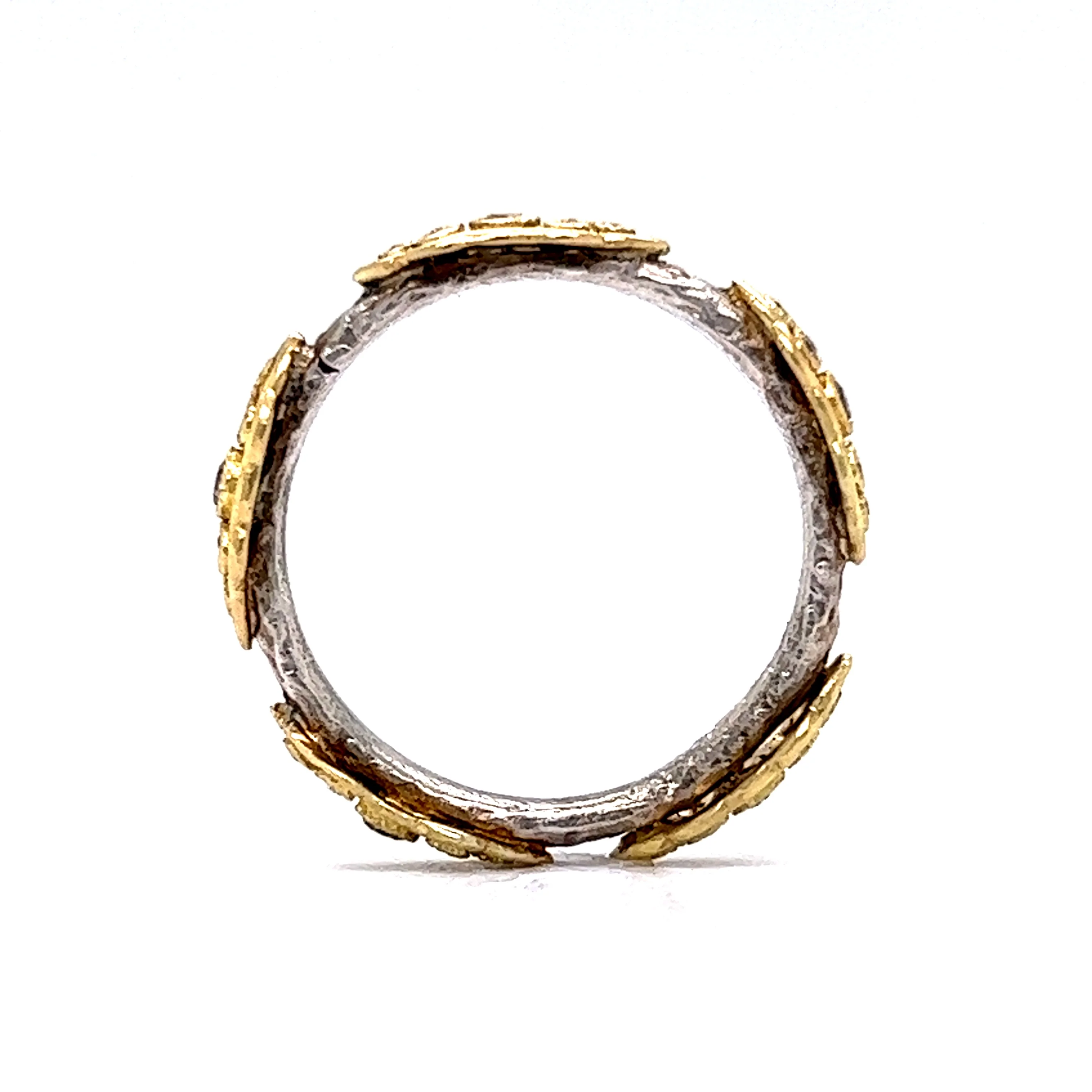 Diamond Armenta Stacking Ring in Silver & 18k Gold - Image 4