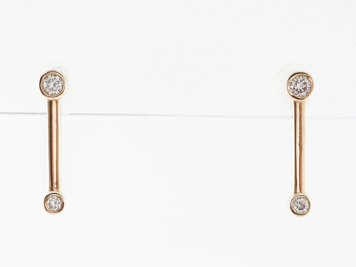 Diamond Bar Earrings in 14k Yellow Gold