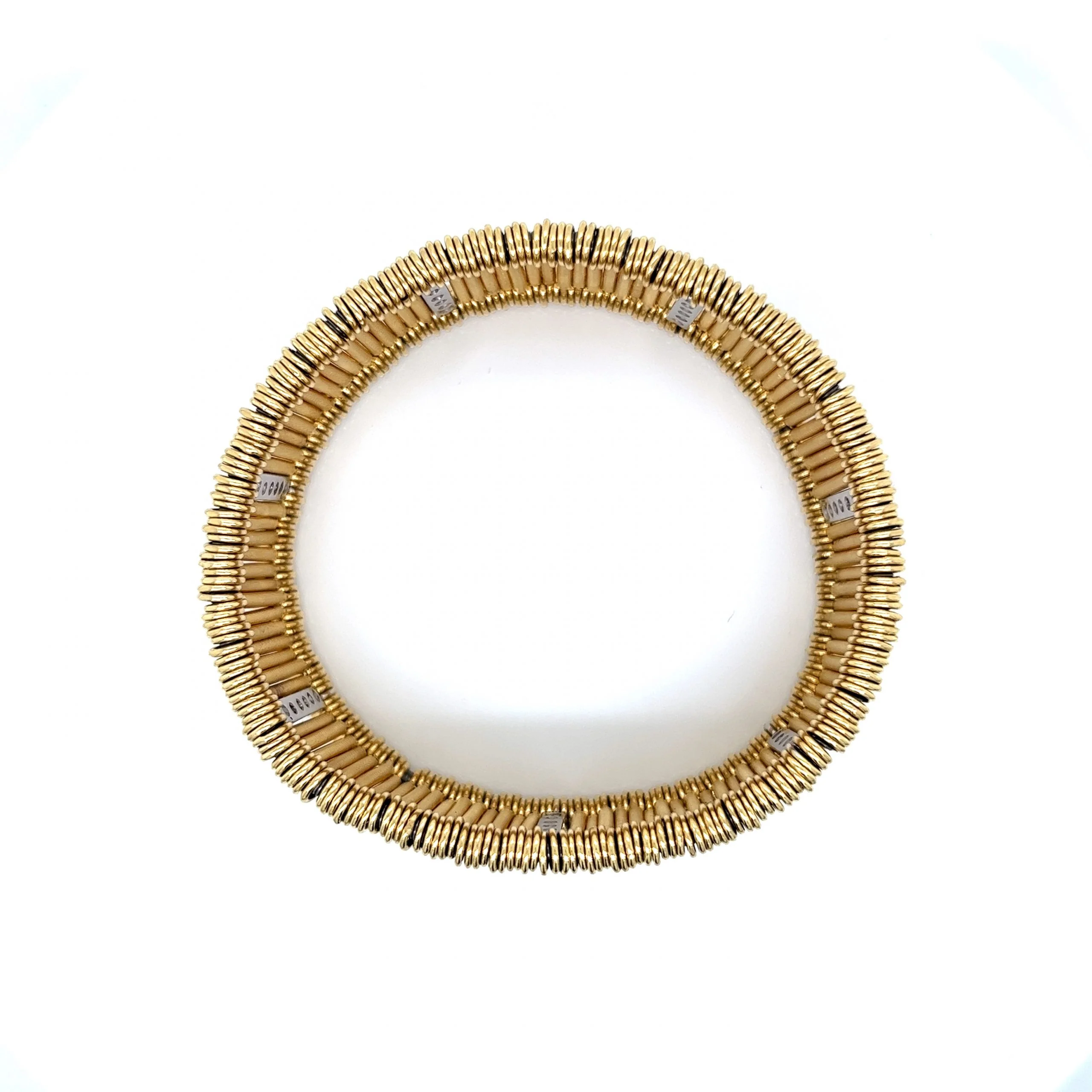 Diamond Bar Stretch Bracelet in 18k Yellow & Gold - Image 4