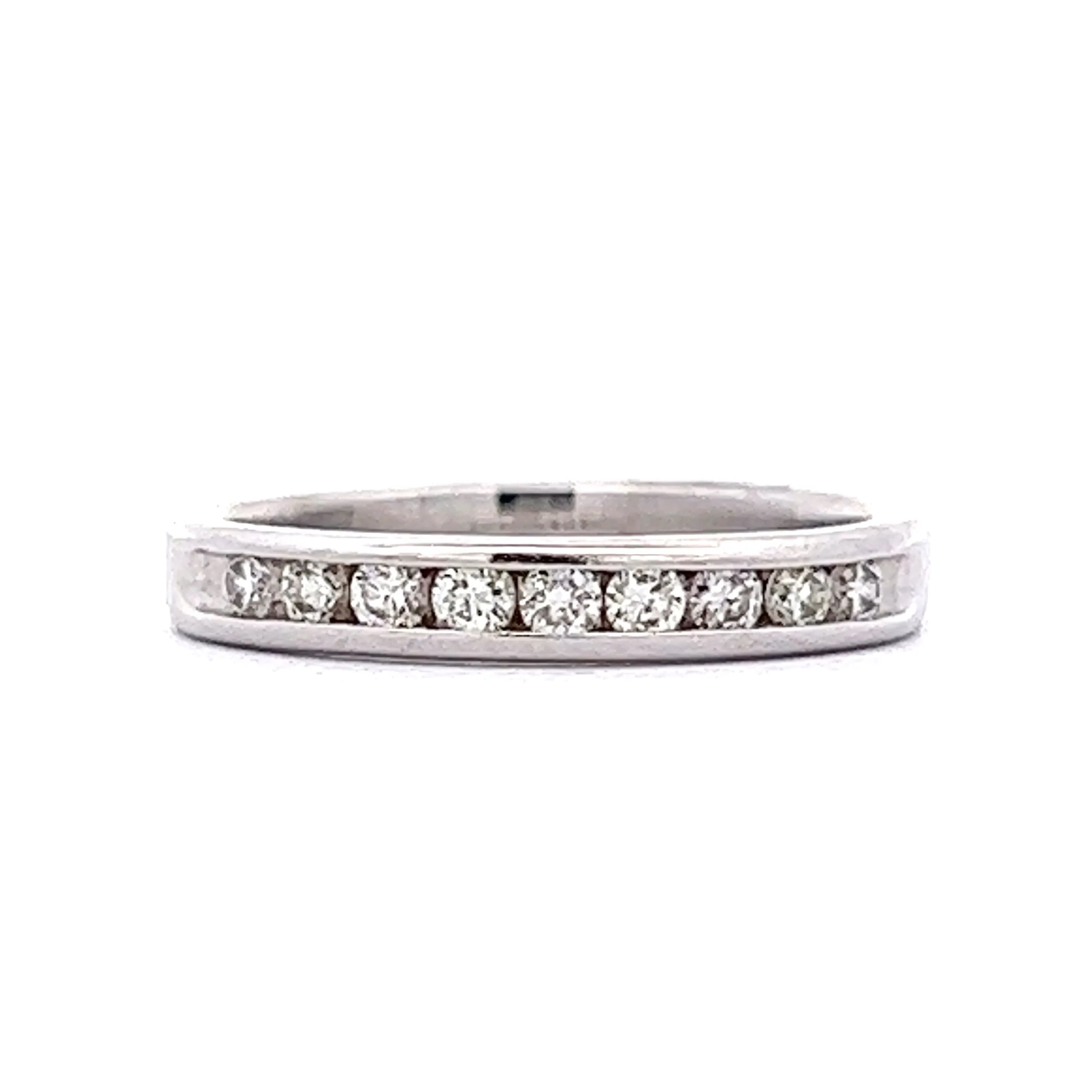 Channel Set Diamond Wedding Band in 14k White Gold