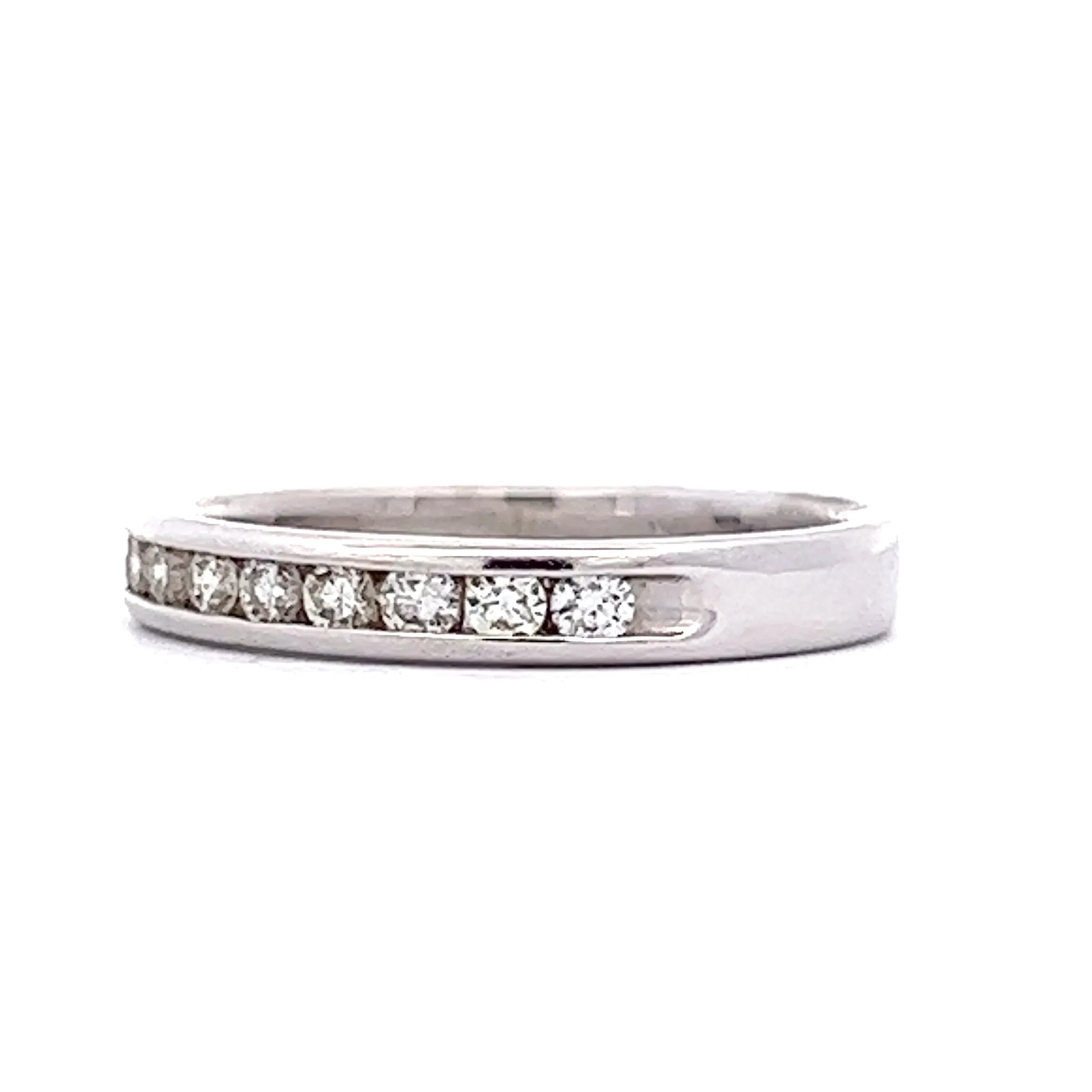 Channel Set Diamond Wedding Band in 14k White Gold - Image 2