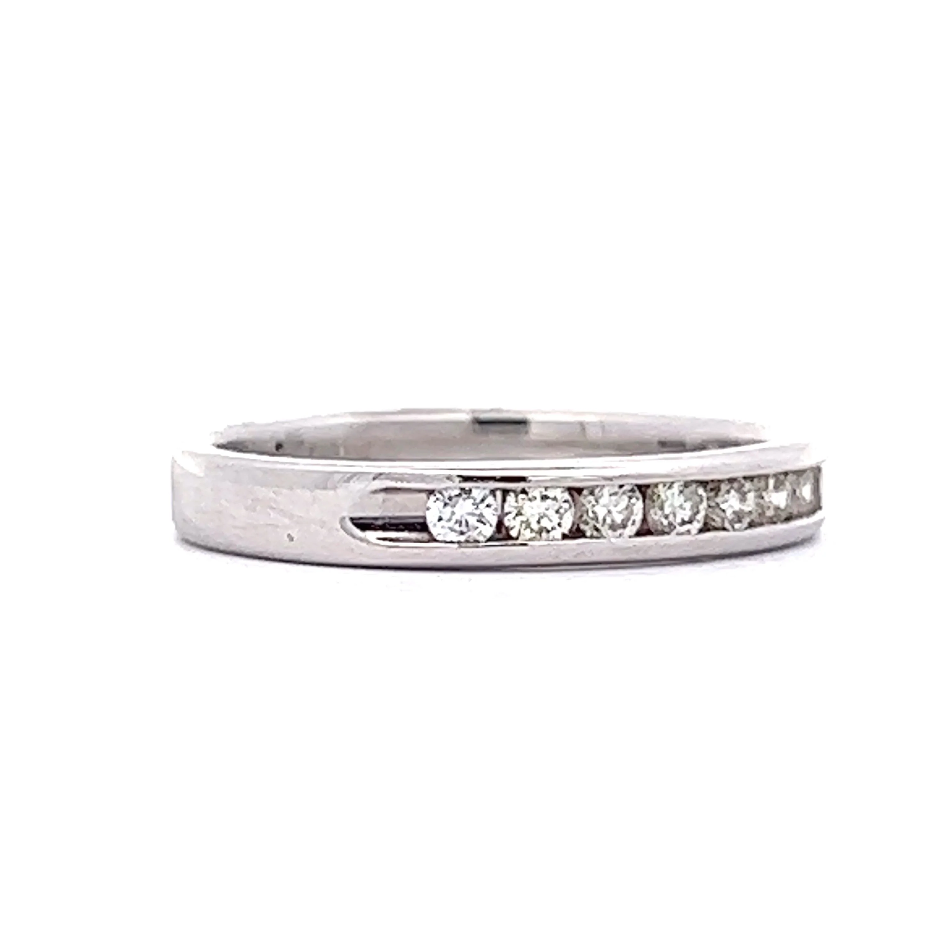 Channel Set Diamond Wedding Band in 14k White Gold - Image 3