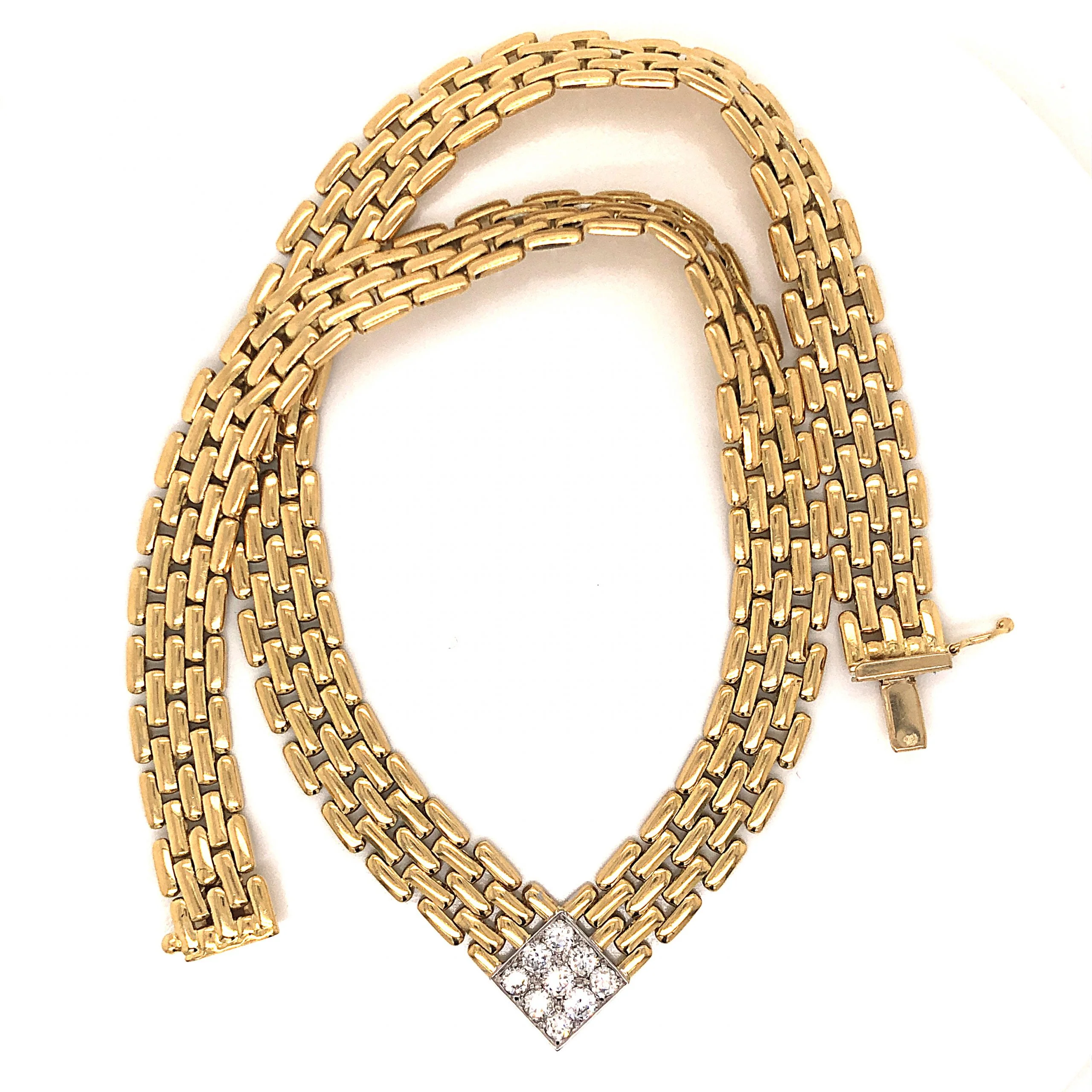 Diamond Cluster Collar Necklace in 18k Yellow Gold - Image 3