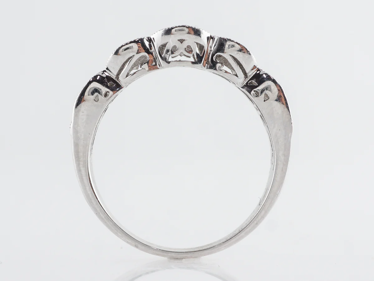 Diamond Cluster Stacking Band in 14k White Gold - Image 5