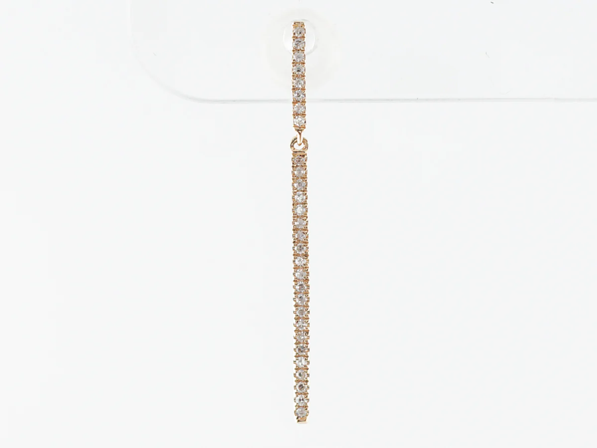 Diamond Dangle Earrings in 18k Yellow Gold - Image 3