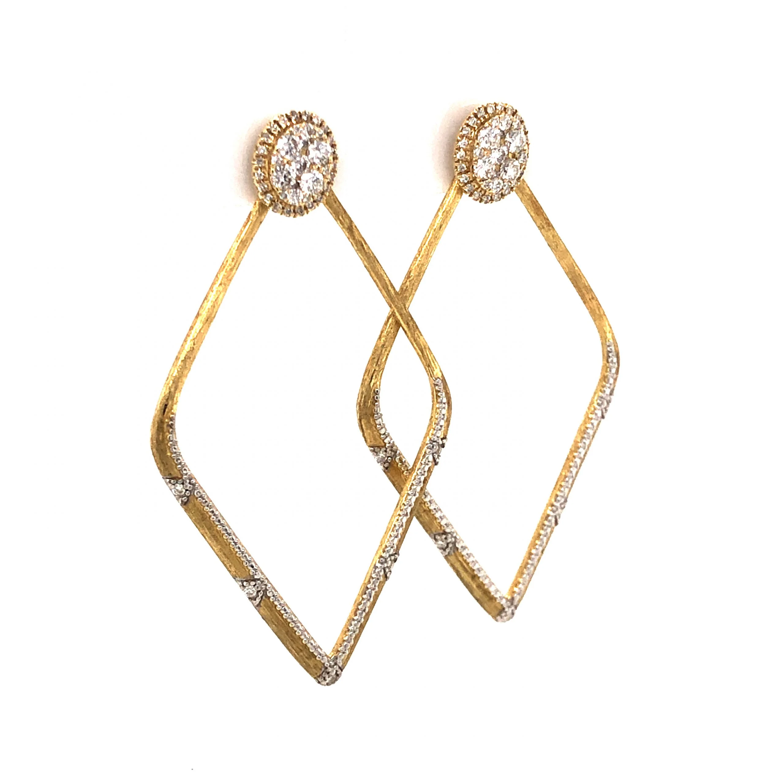 Diamond Earring Jackets in 18k Yellow Gold - Image 3