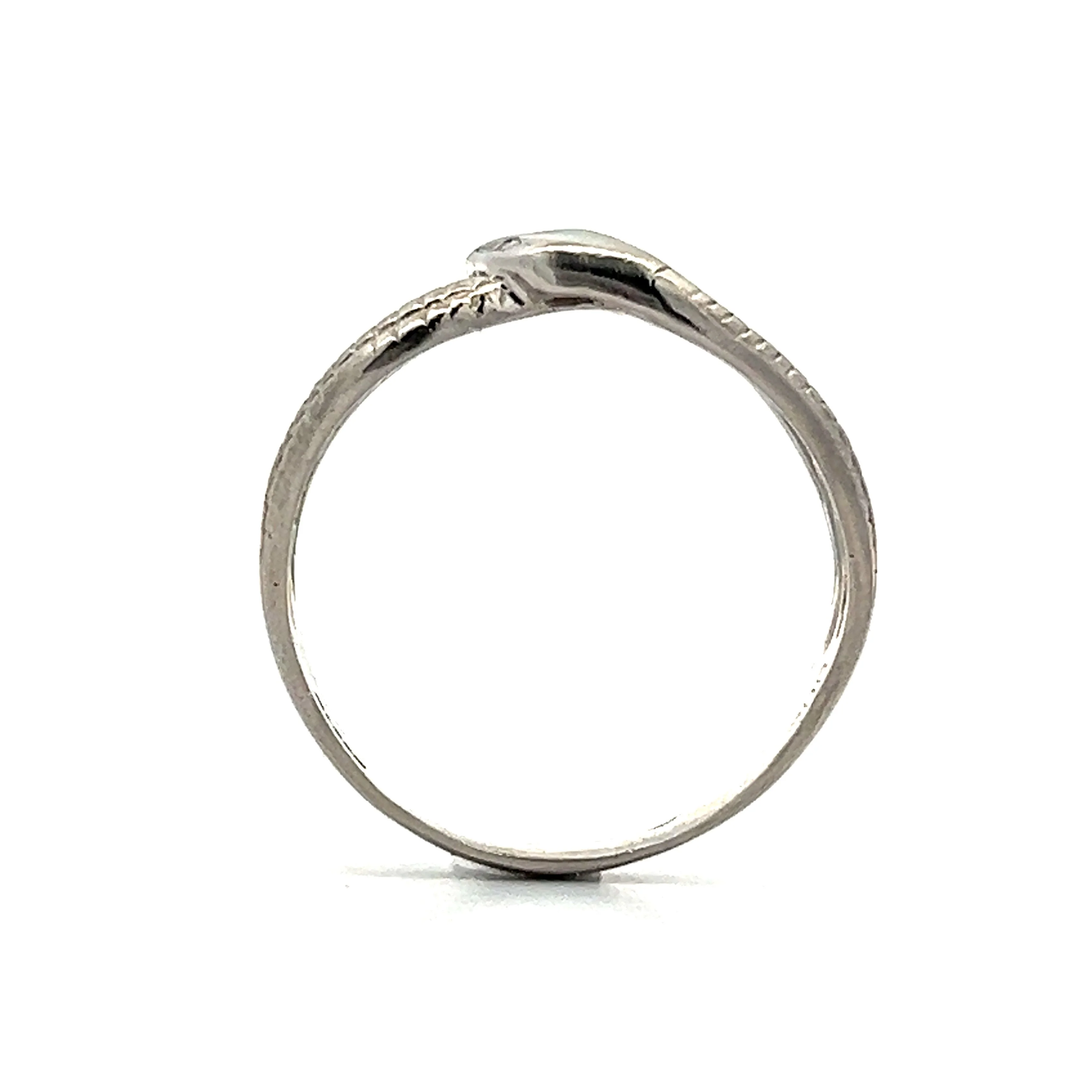 Diamond Eye Double Snake Ring in Platinum - Image 4