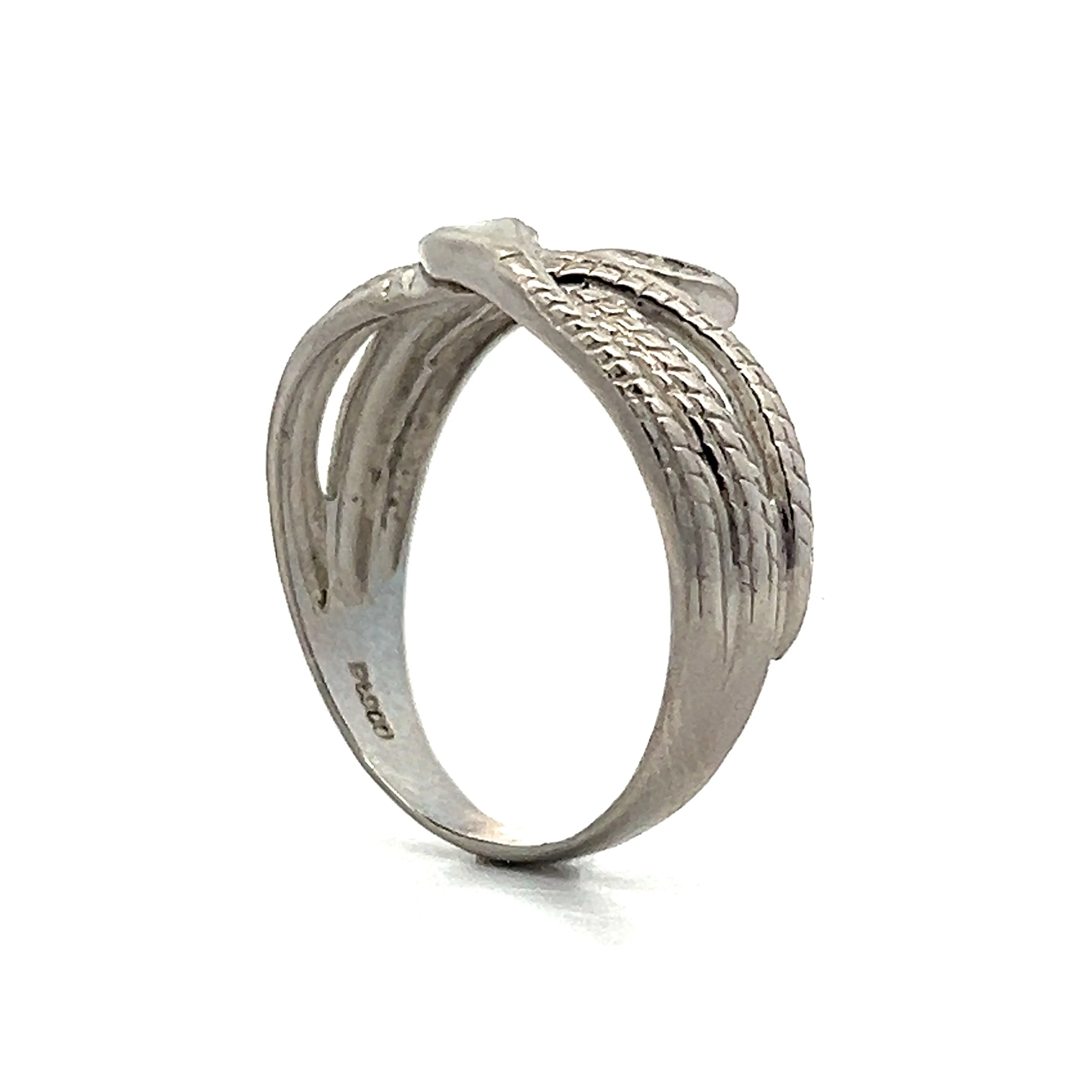 Diamond Eye Double Snake Ring in Platinum - Image 5