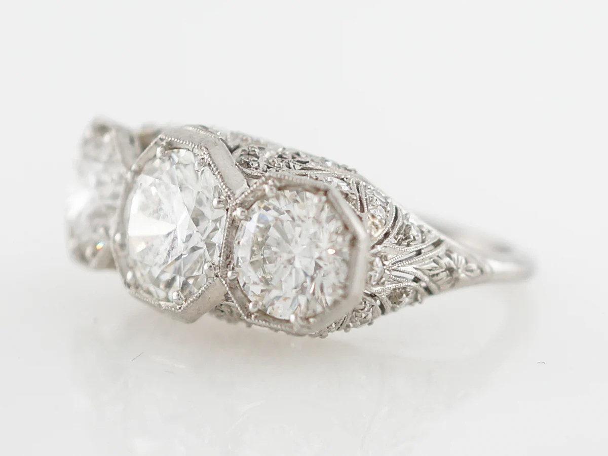 Diamond Filigree Cocktail Ring 4.5 Carats in Platinum - Image 2