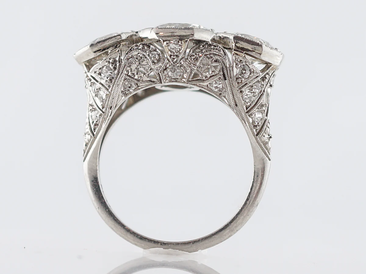 Diamond Filigree Cocktail Ring 4.5 Carats in Platinum - Image 4