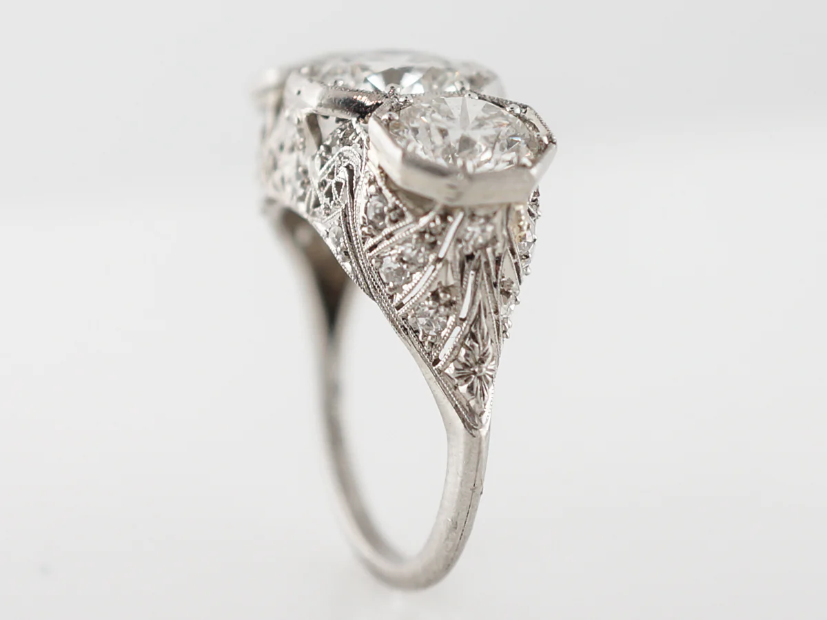 Diamond Filigree Cocktail Ring 4.5 Carats in Platinum - Image 5