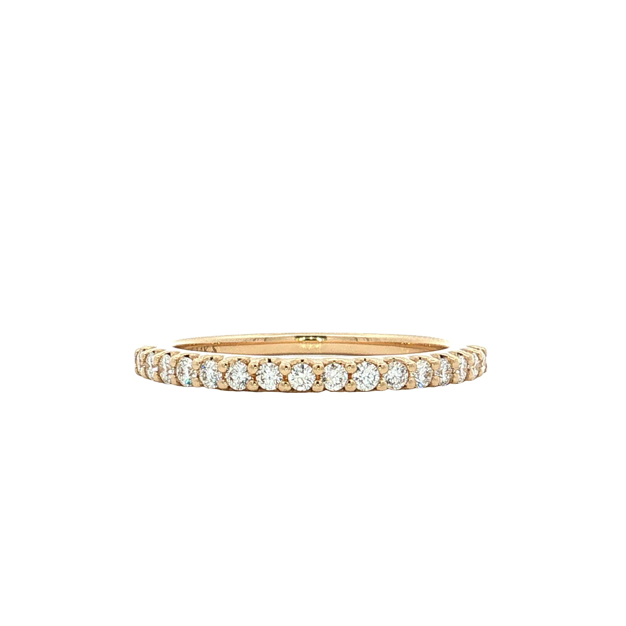 Diamond Half-Eternity Wedding Band 14k Yellow Gold