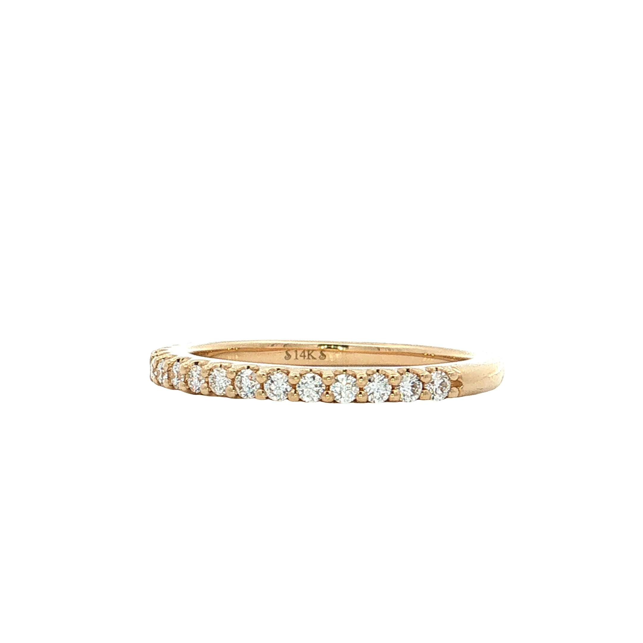 Diamond Half-Eternity Wedding Band 14k Yellow Gold - Image 2