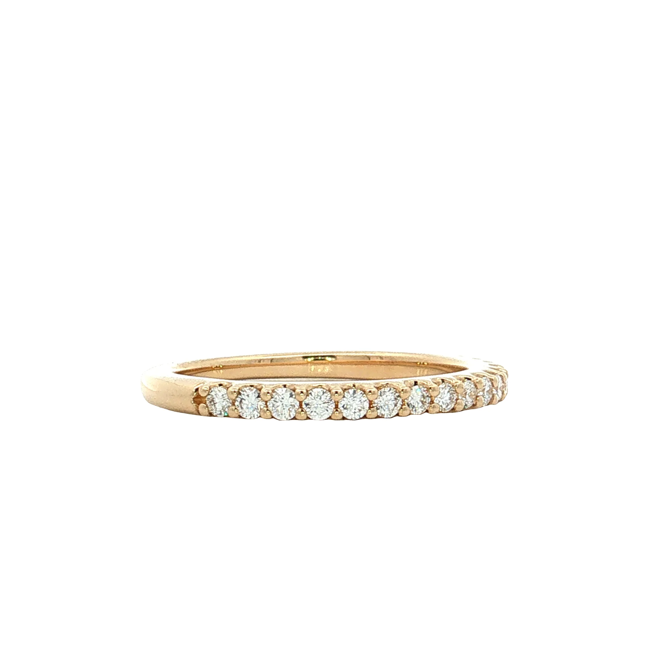 Diamond Half-Eternity Wedding Band 14k Yellow Gold - Image 3