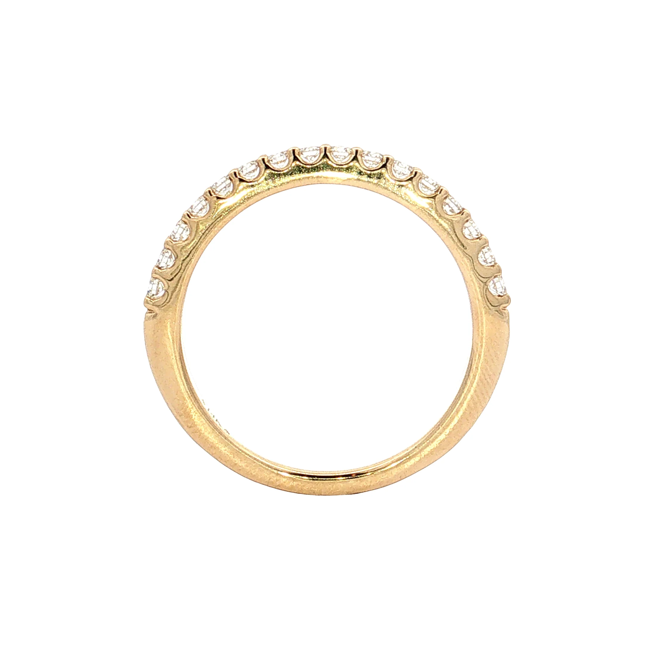 Diamond Half-Eternity Wedding Band 14k Yellow Gold - Image 4