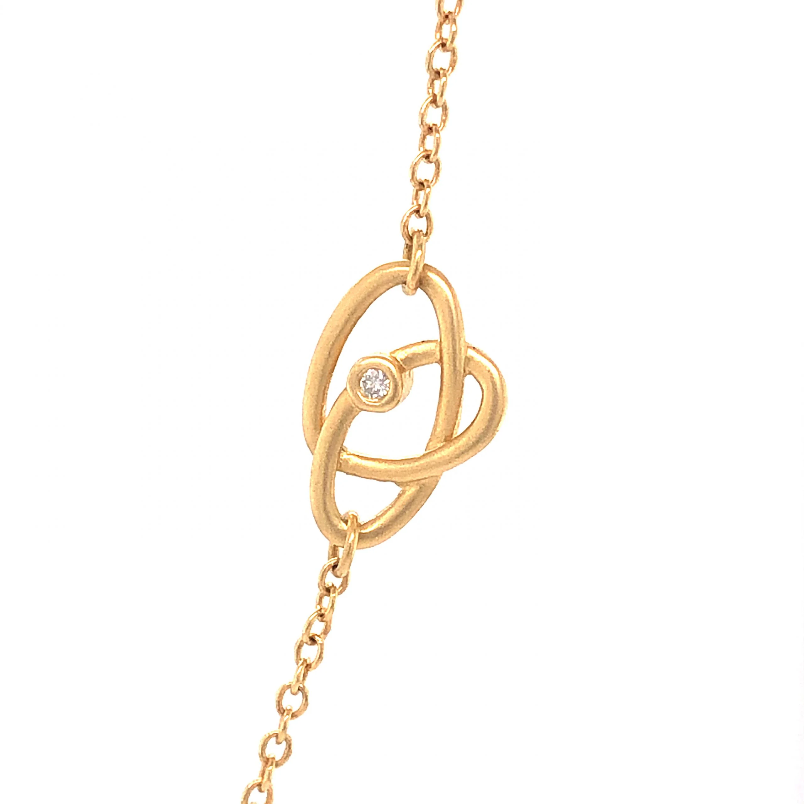 Diamond Knot Station Necklace in 18k Yellow Gold - Image 3