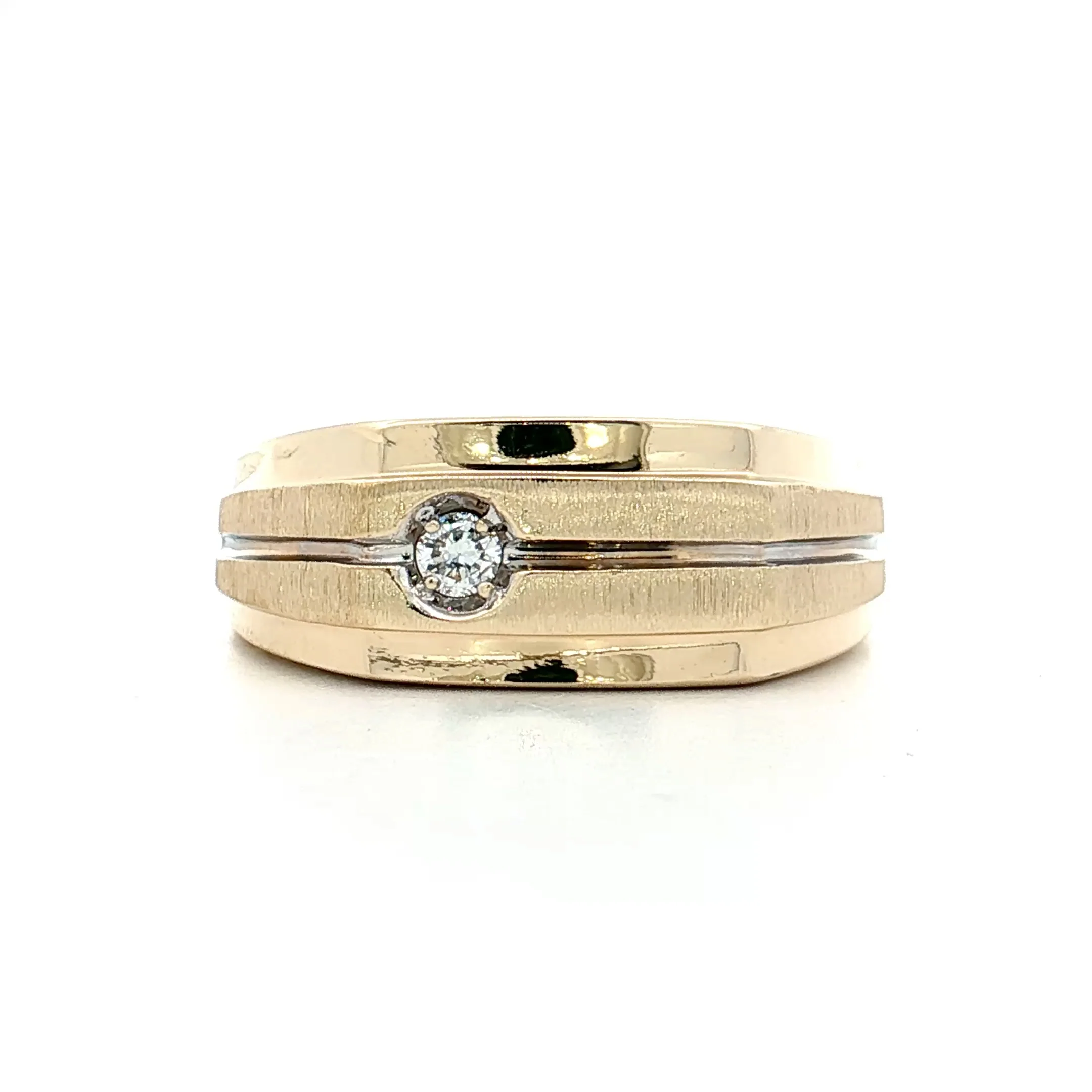 Diamond Men's Ring 10k Yellow Gold