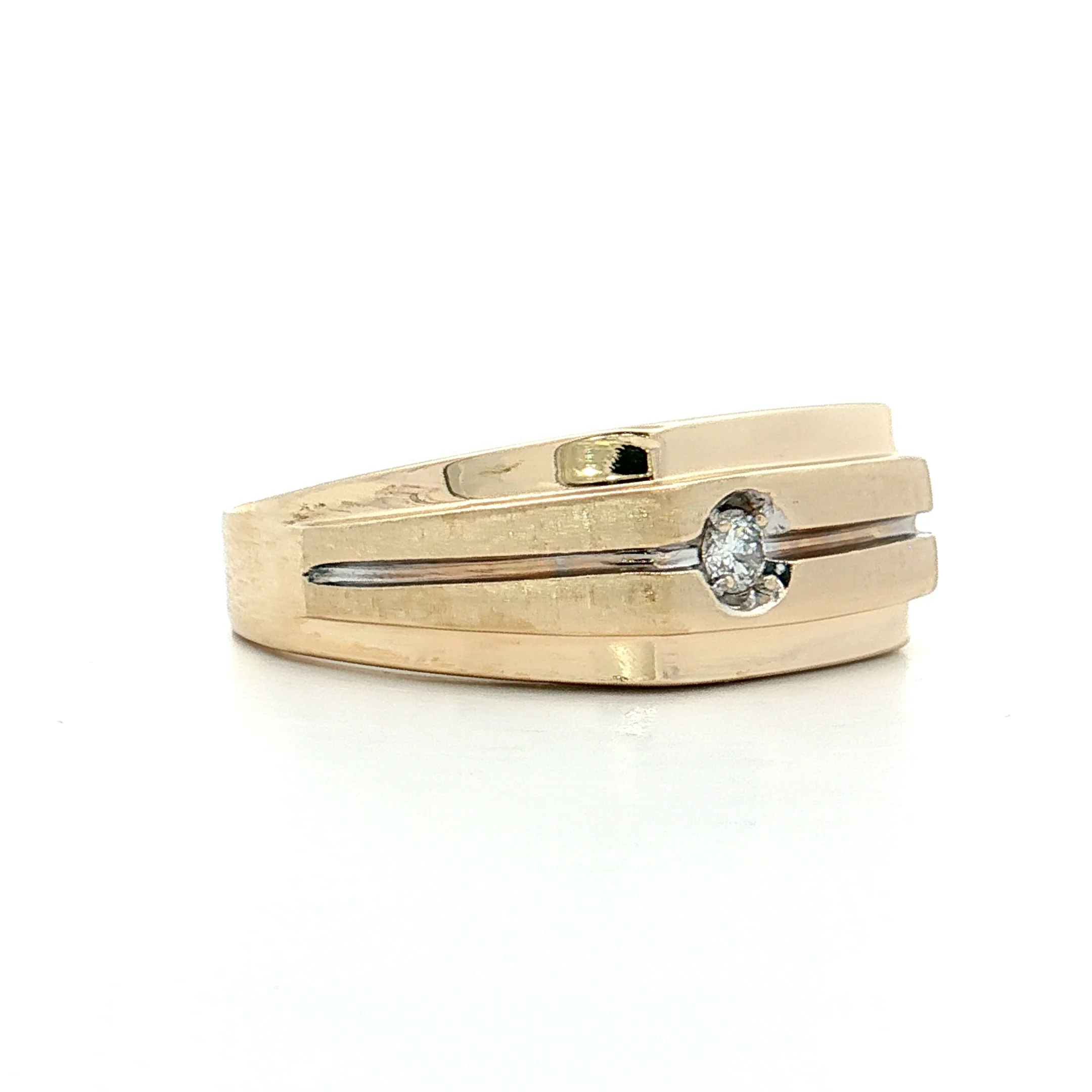 Diamond Men's Ring 10k Yellow Gold - Image 3