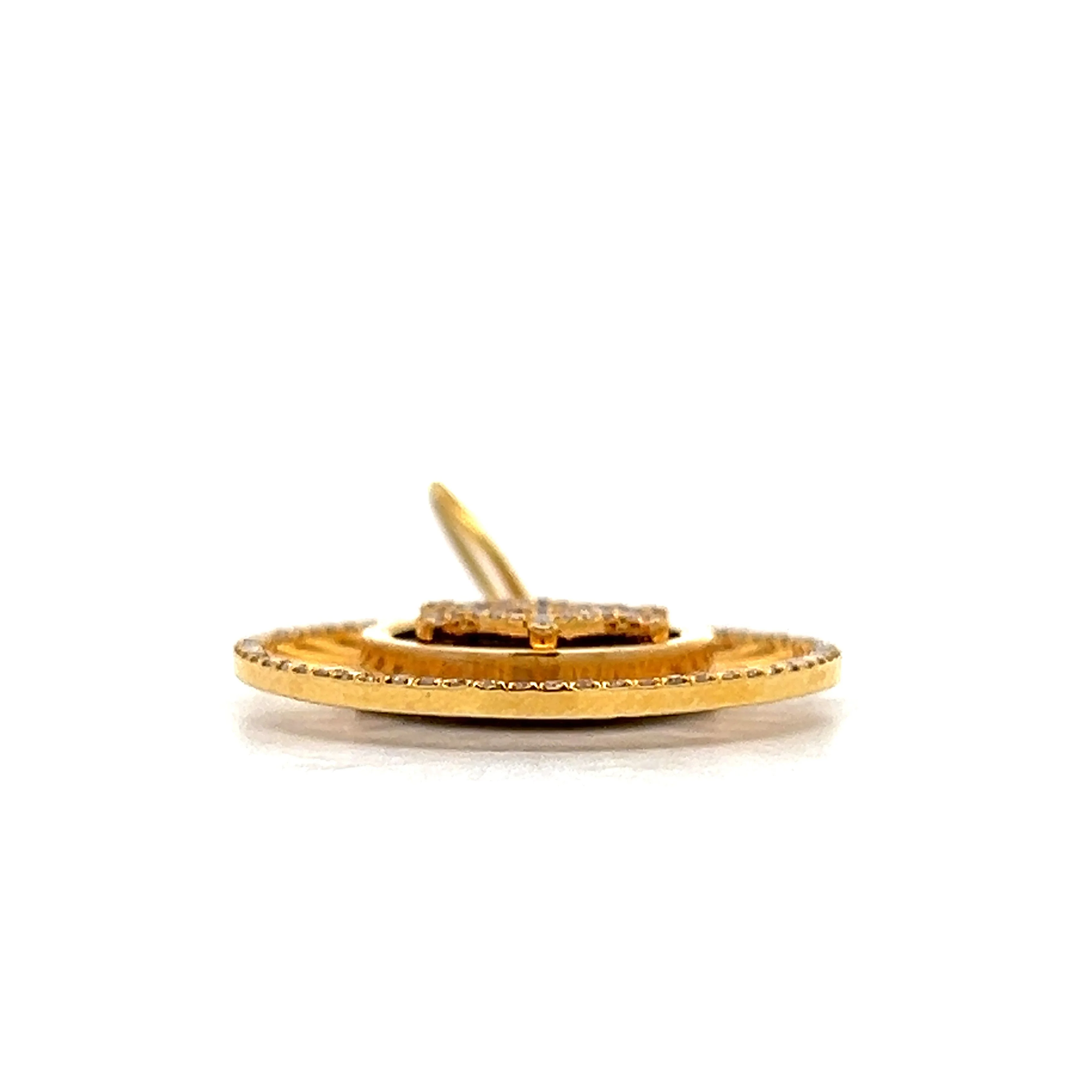Diamond & Onyx Pendant Necklace in 14k Yellow Gold - Image 2