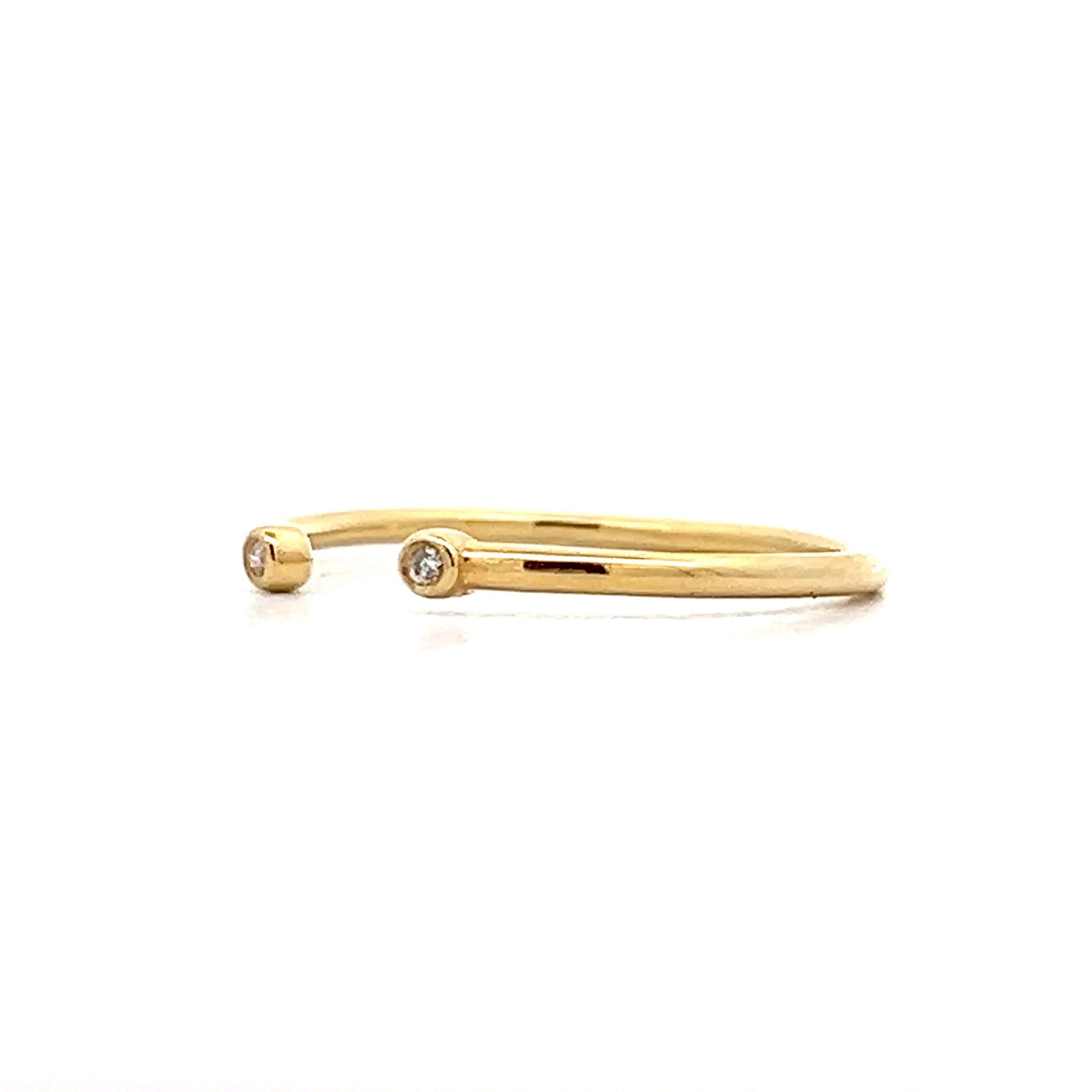 Diamond Open Style Stacking Band in 14k Yellow Gold - Image 2