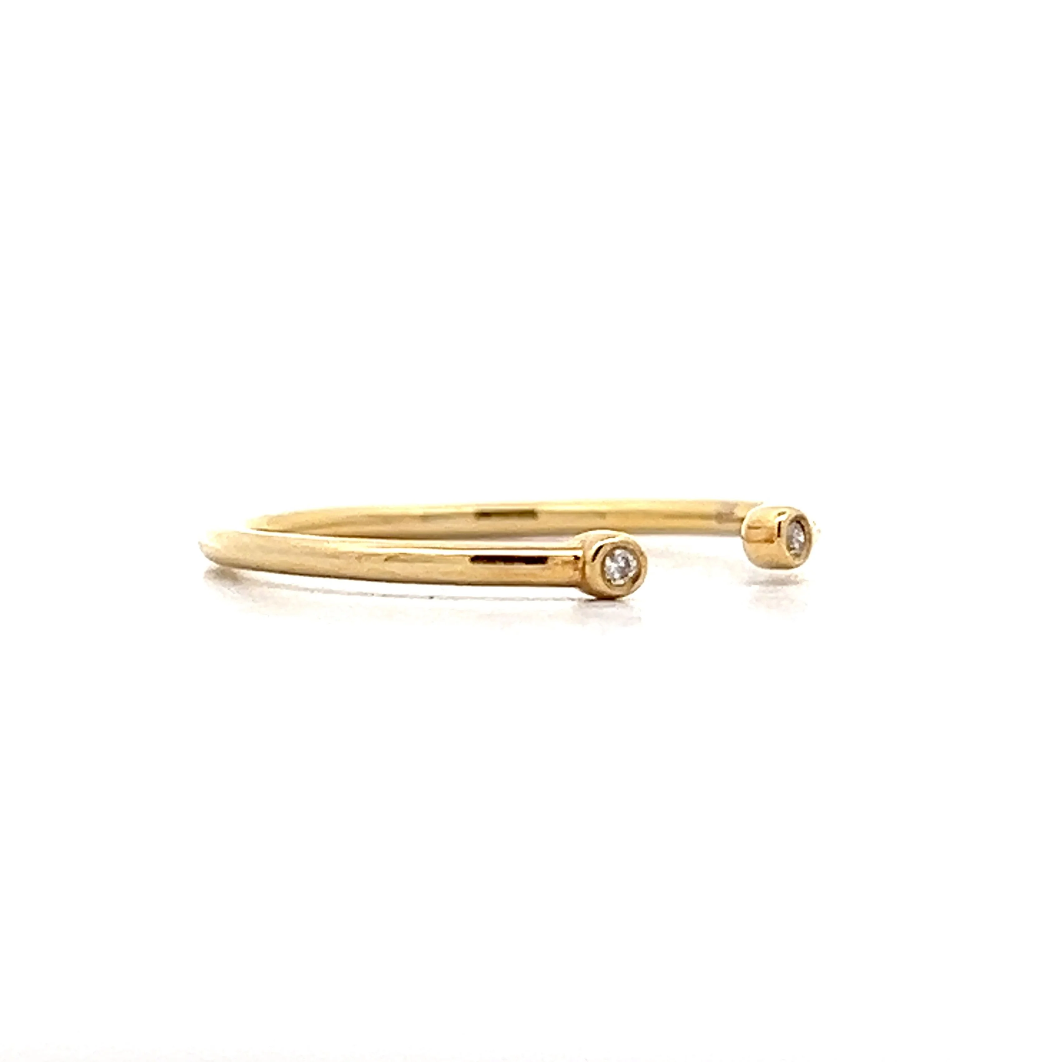 Diamond Open Style Stacking Band in 14k Yellow Gold - Image 3