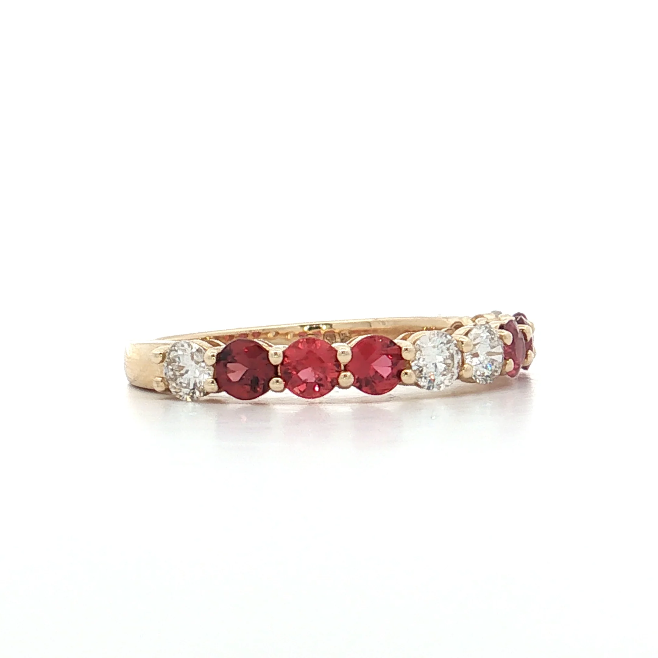 Diamond & Orange Sapphire Stacking Band 14k - Image 3