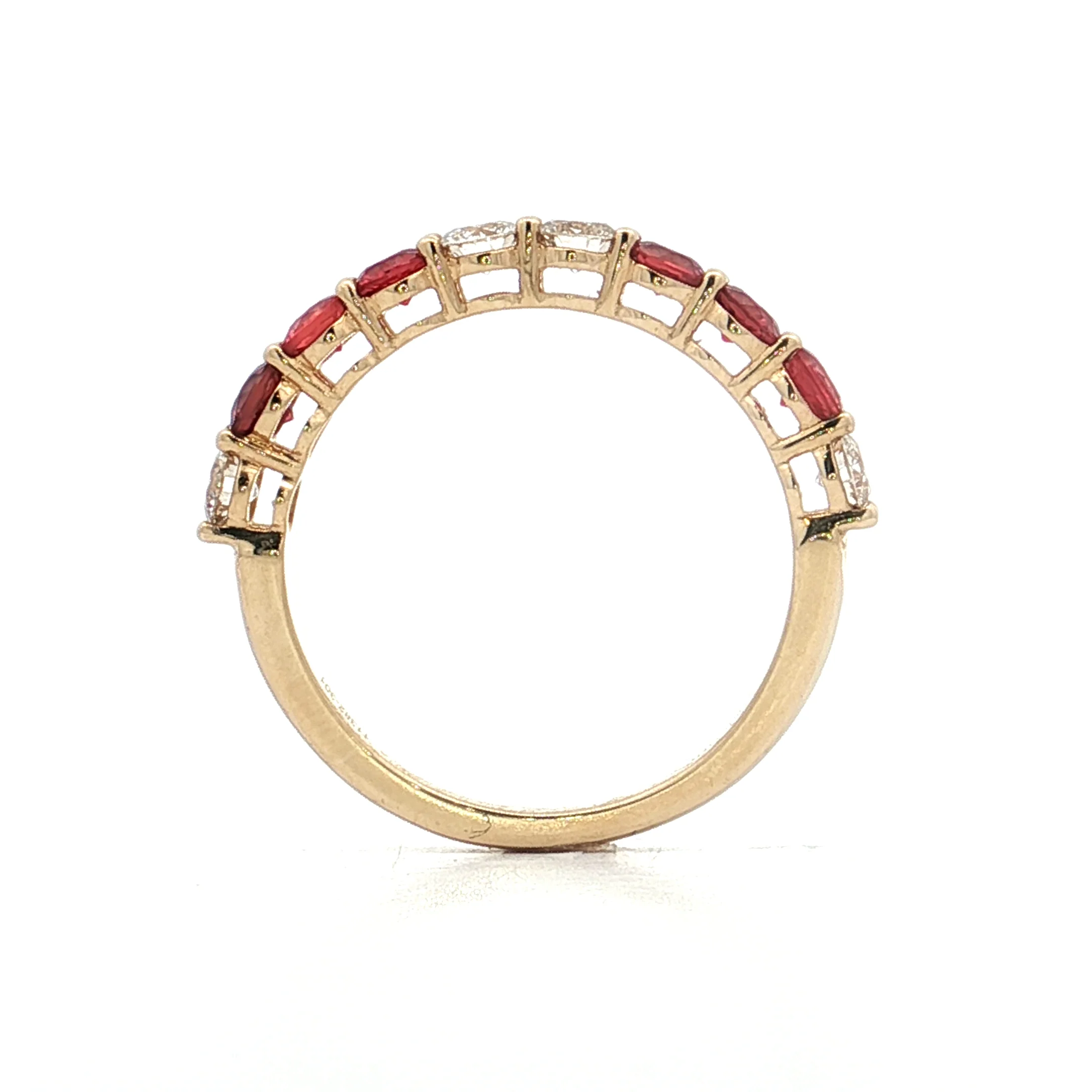 Diamond & Orange Sapphire Stacking Band 14k - Image 4